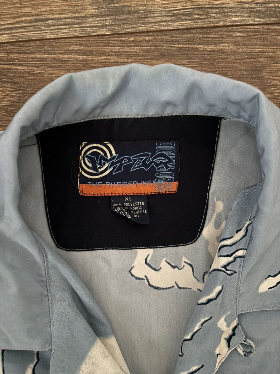Japanese Brand × Vintage Vintage blue “Hyper” dragon single stitch button up Size US XL / EU 56 / 4 - 3 Thumbnail