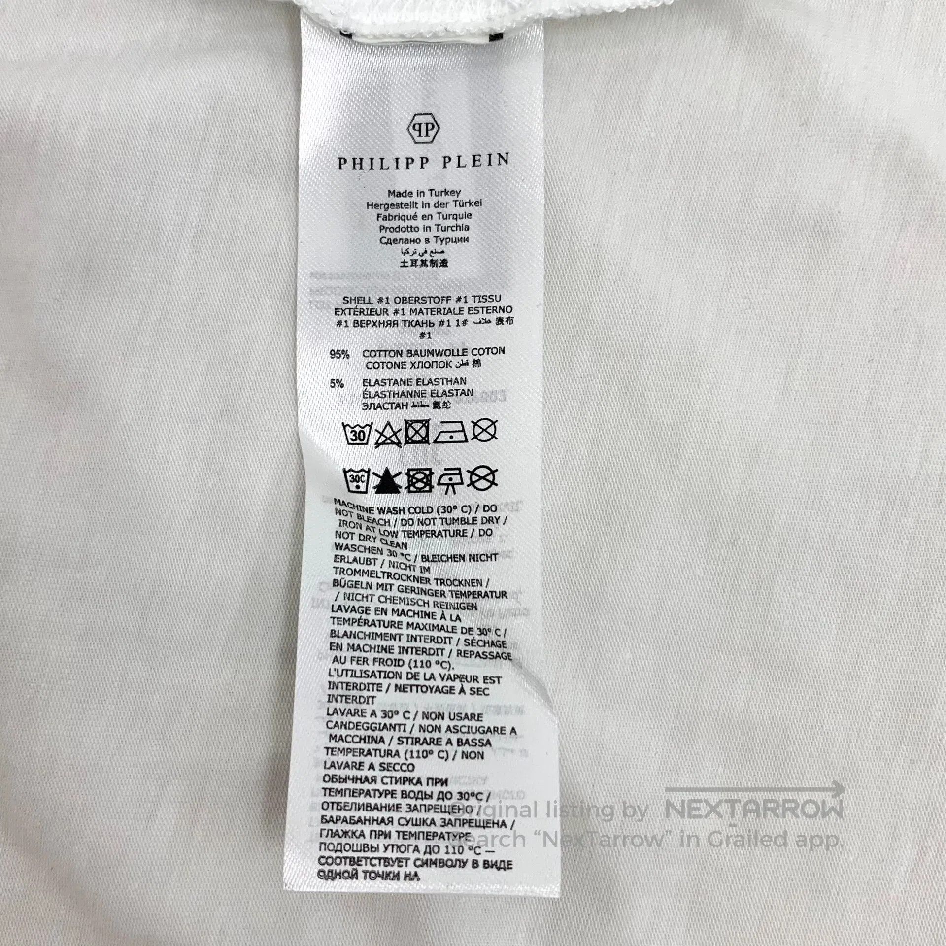 Philipp Plein Philipp Plein White skull embroidery cotton crew neck shor Size US L / EU 52-54 / 3 - 7 Thumbnail