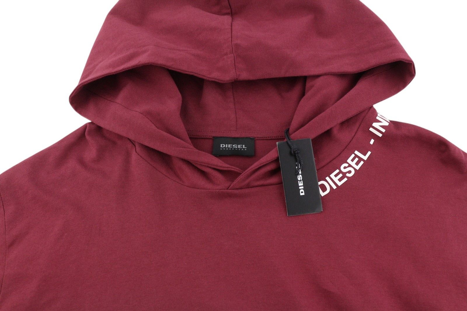 Diesel UMLT-JIMMIES L Burgundy Hooded Logo T-Shirt 41003 Size US L / EU 52-54 / 3 - 4 Thumbnail