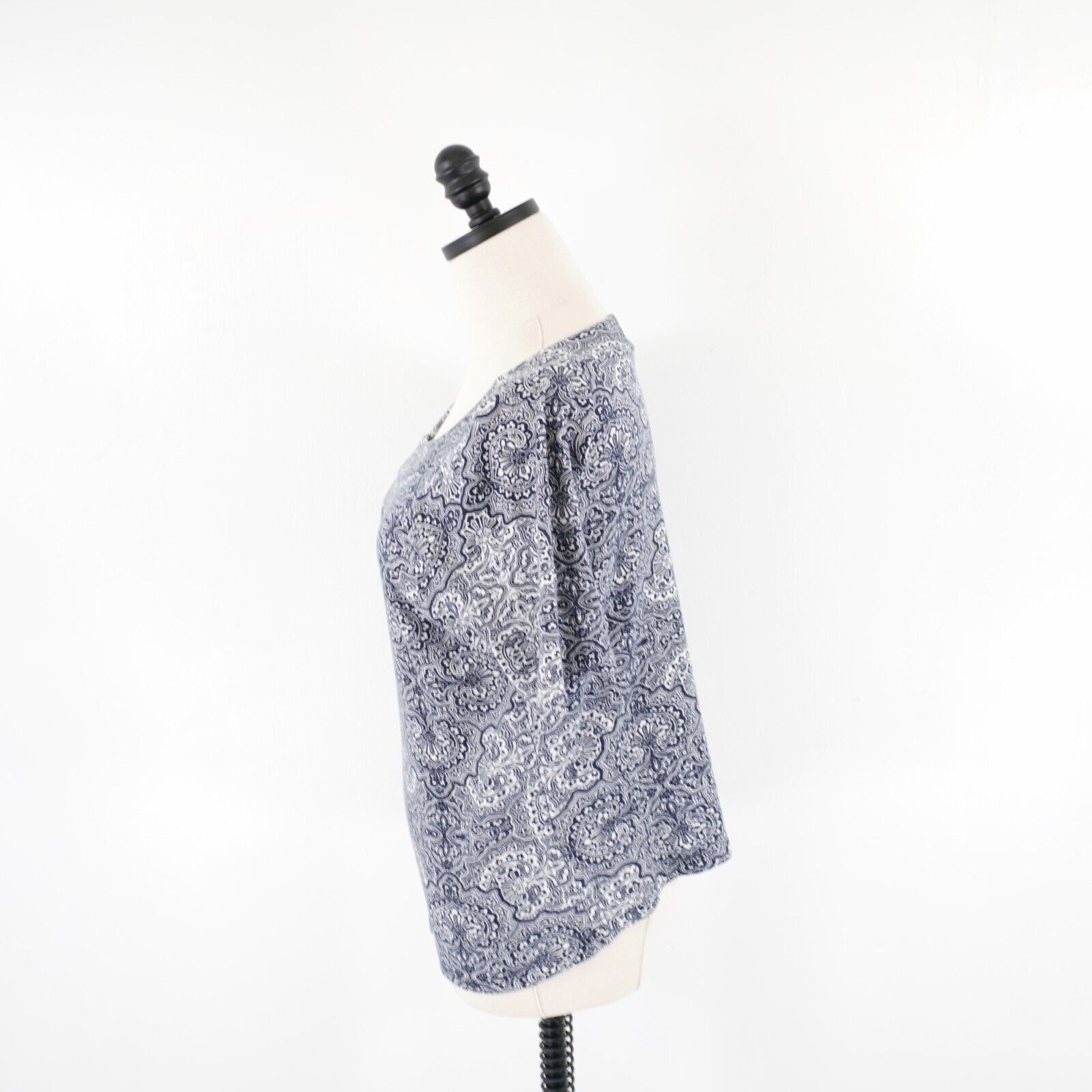 Jones New York Jones New York Signature Medium Blue Paisley Top / Blouse Sc Size M / US 6-8 / IT 42-44 - 3 Thumbnail