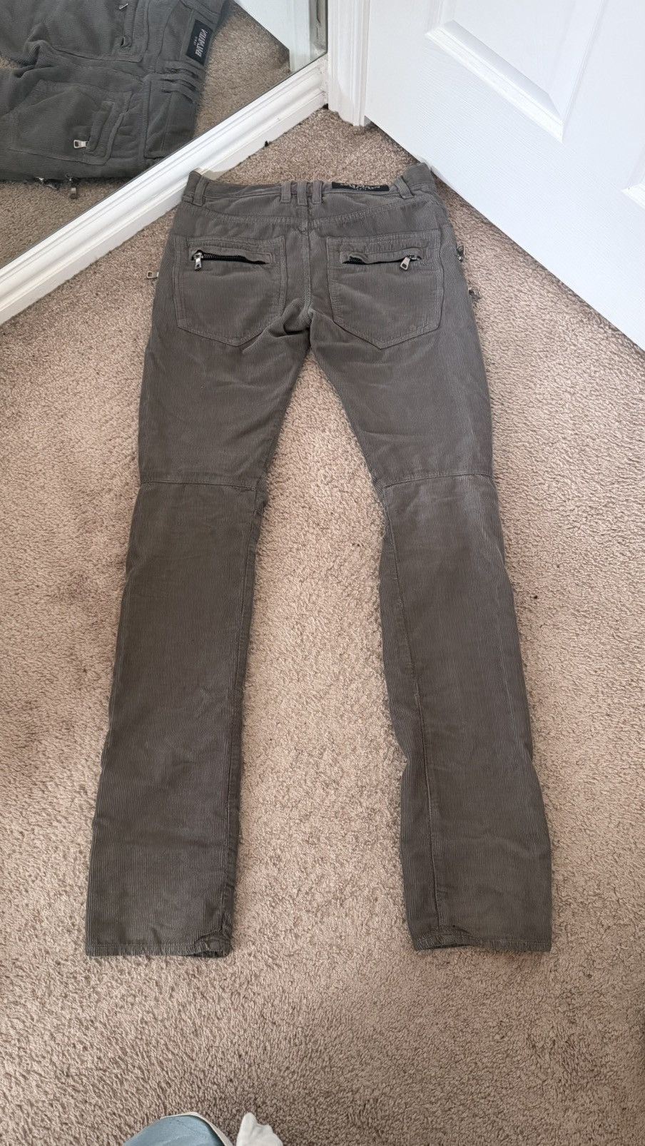 Double-Zip Corduroy Bikers