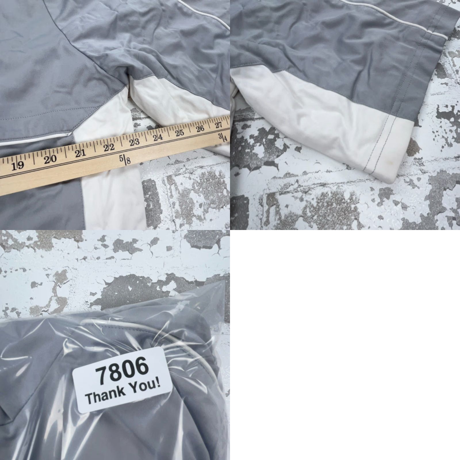 Vintage Antigua Windbreaker Jacket Men L Gray White 1/2 Zip Easy Care Lightweight Moisture Wicking Pockets Sports Golf Hiking Running & Jogging Tennis Walking Size US L / EU 52-54 / 3 - 9 Thumbnail