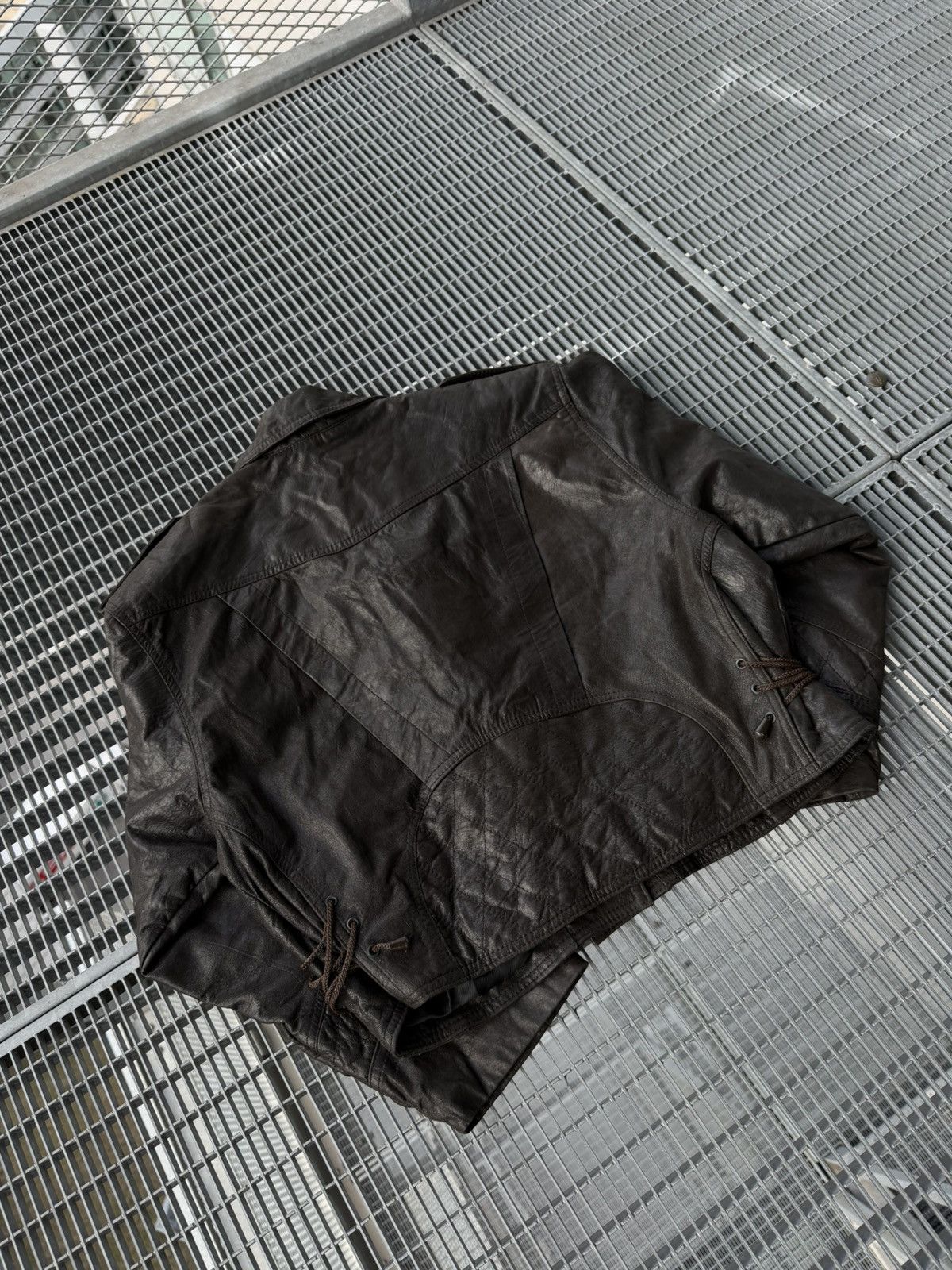 Genuine Leather Avant-garde Cropped Lamp Leather Jacket Size L / US 10 / IT 46 - 15 Thumbnail