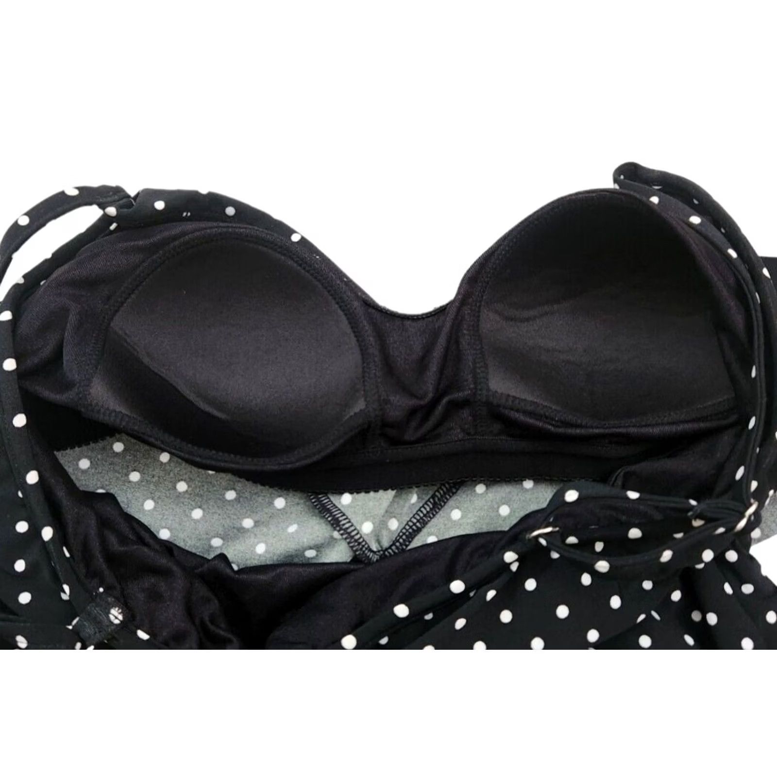 Vintage Miraclesuit Tankini Womens Sz 8 Polka Dot Wireless Bra Built-In Ruffle Size M / US 6-8 / IT 42-44 - 5 Thumbnail