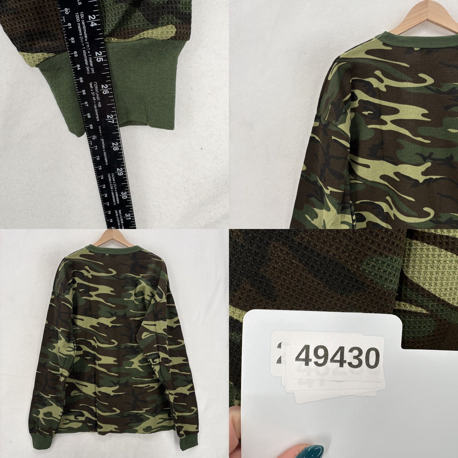 Rothco VINTAGE Rothco Shirt Mens 4XL Green Camo Thermal Long Sleeve Crew Neck Military Rugged Size US XXL / EU 58 / 5 - 8 Thumbnail