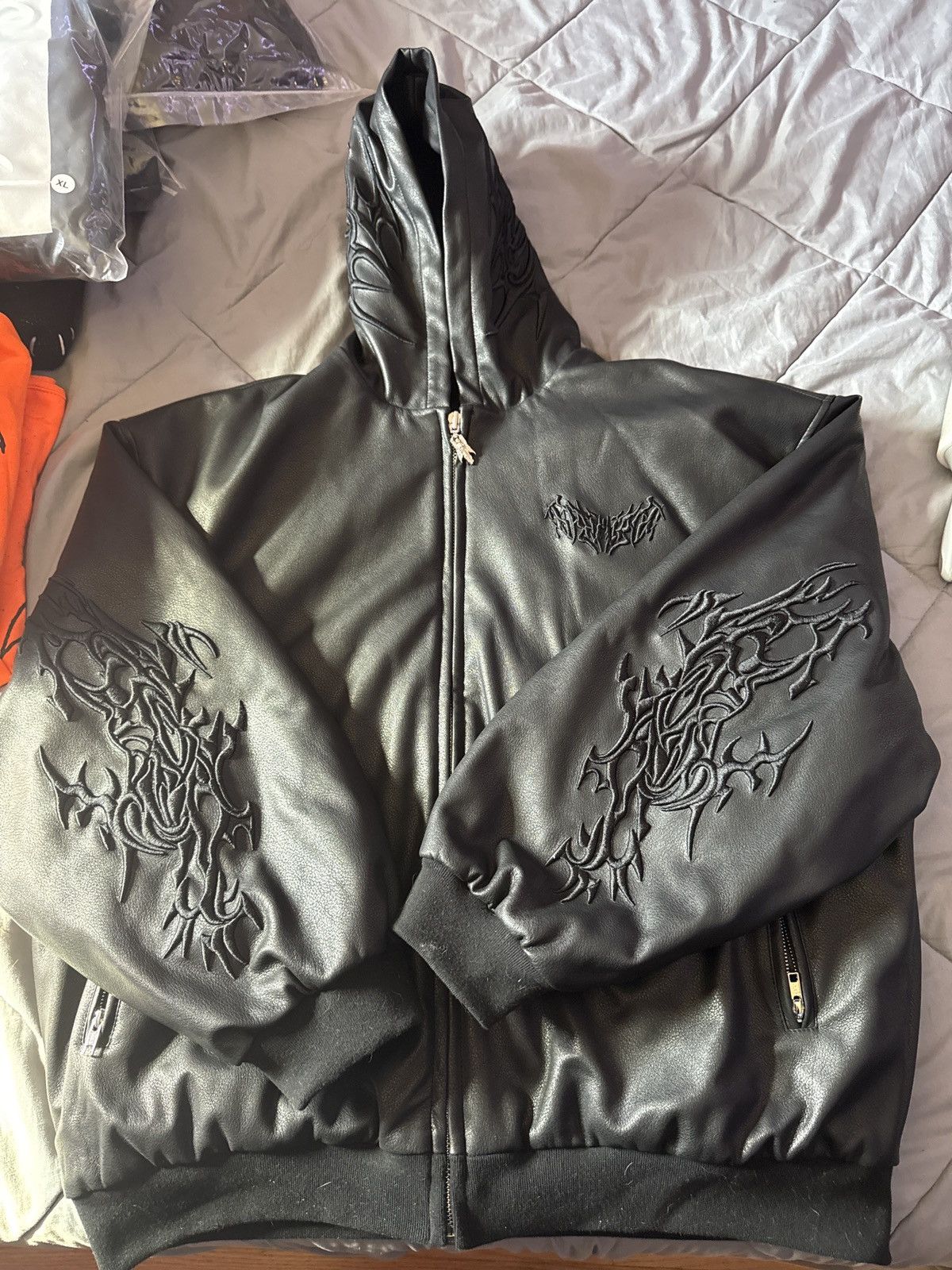 Revenge Revenge “Metal” Embroidered Vegan Leather Jacket Size US XXL / EU 58 / 5 - 1 Thumbnail