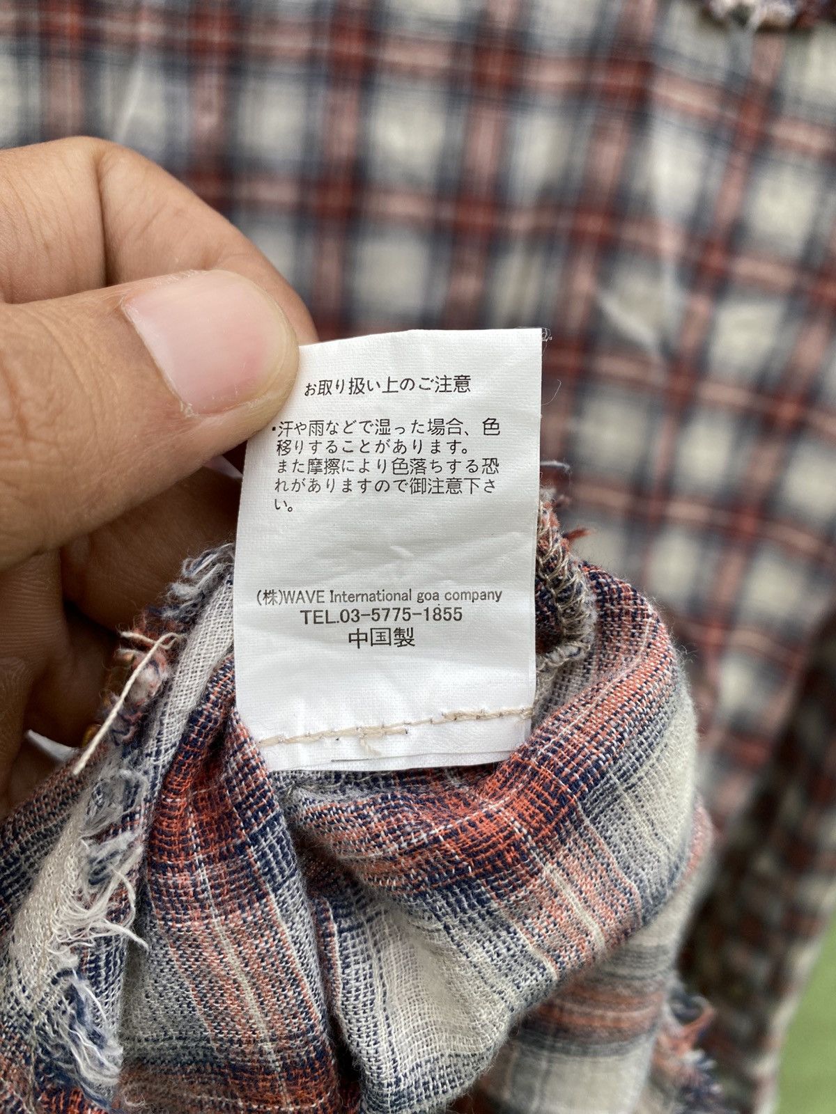 GOA GOA Vintage Distressed Plaid Western Raw Hem Grunge Fade Size ONE SIZE - 15 Thumbnail