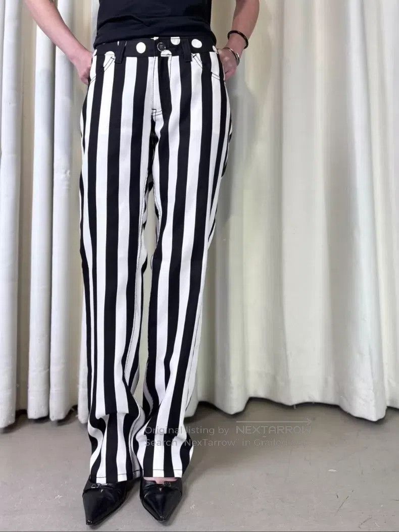 Junya Watanabe Junya Watanabe size M Circus Black and White Striped Polka Size 25" / US 0 / IT 36 - 1 Thumbnail