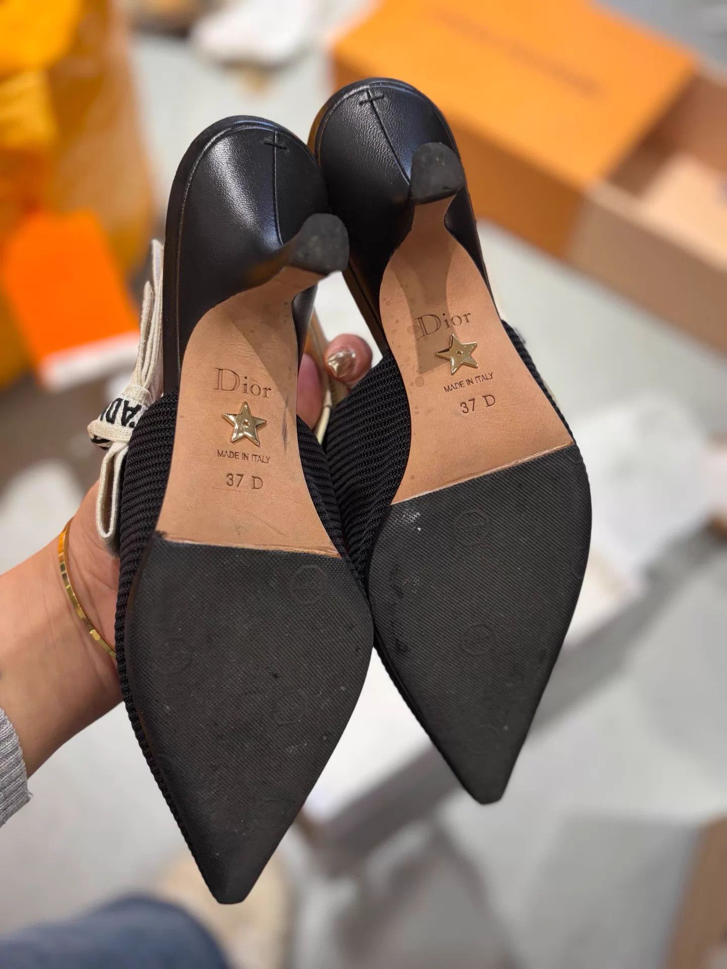 Dior Dior Black Classic Fabric Pointed Toe High Heel Sandal 37 Size US 6.5 / IT 36.5 - 3 Thumbnail
