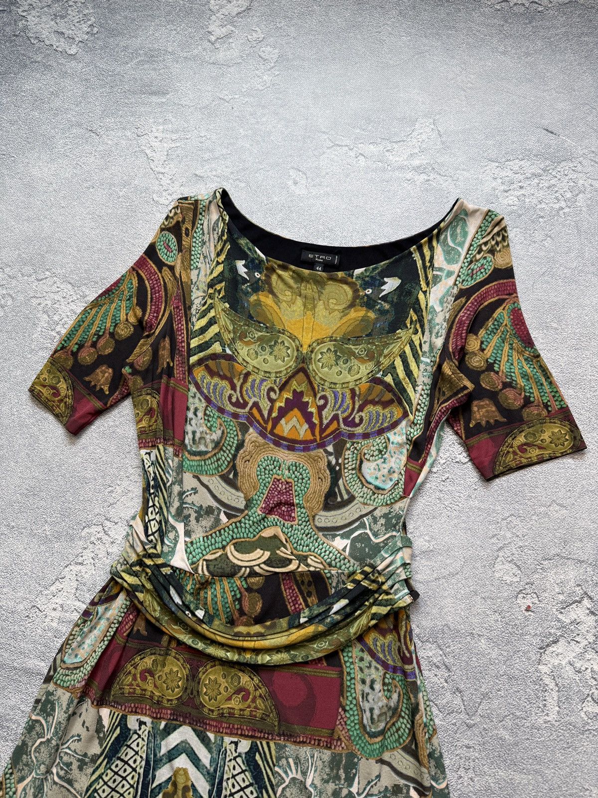 Etro Rare Etro Vintage Monogram Print Silk Dress Black Sz 44 Size M / US 6-8 / IT 42-44 - 2 Thumbnail