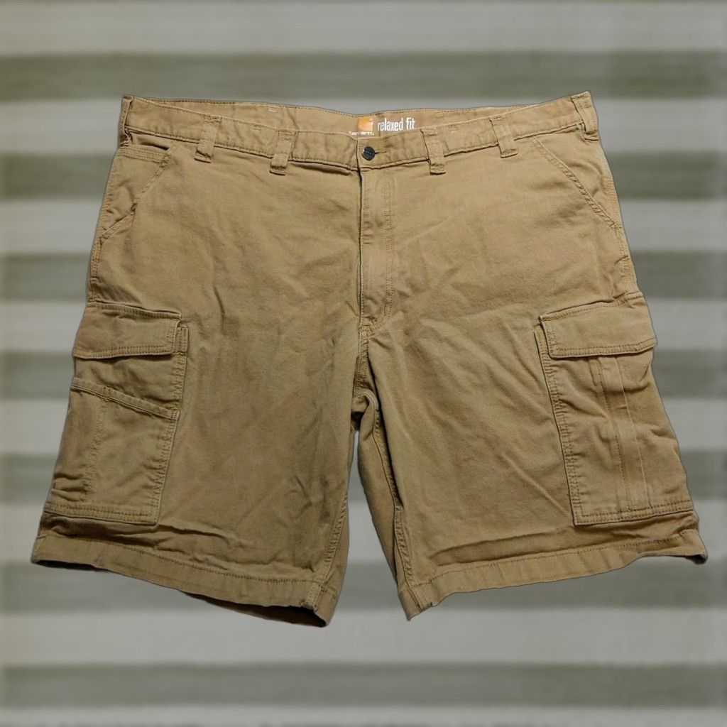 Carhartt Carhartt Shorts Mens 46 Khaki Relaxed Fit Canvas Work Utility Cargo Shorts Beige Cotton Cargo Pocket Relaxed Mens 46 USA Shirt? Size US 30 / EU 46 - 1 Thumbnail