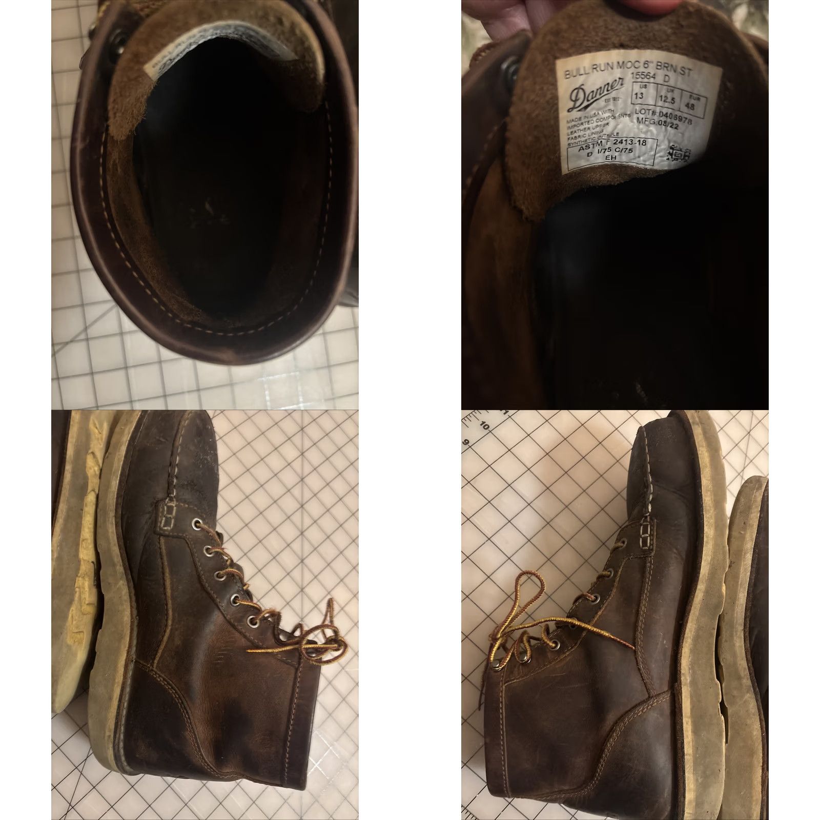 Danner Danner Bull Run Moc Toe USA Leather Work Boots Mens 13 D Brown 15564 READ Size US 13 / EU 46 - 8 Thumbnail