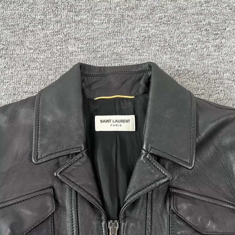 Saint Laurent Paris Saint Laurent Black Leather Biker Jacket-2507 Size US S / EU 44-46 / 1 - 4 Thumbnail