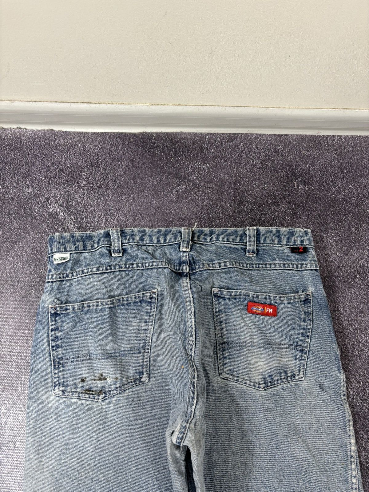 Dickies Vintage 90s Dickies Flame Resistant Faded Denim Baggy Jeans Size US 36 / EU 52 - 6 Thumbnail