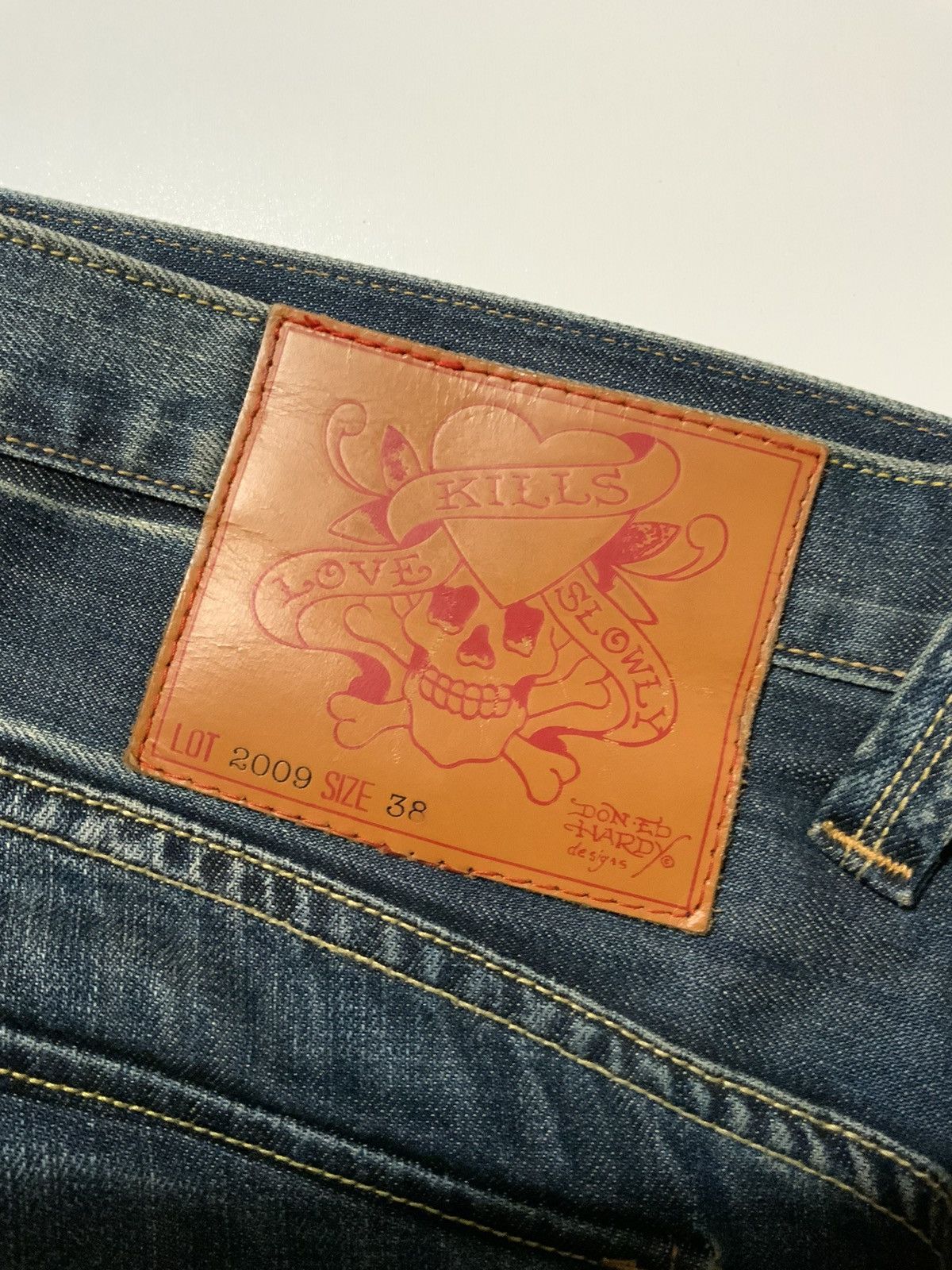 Ed Hardy Y2K Ed Hardy Audigier 2009 Button Fly Baggy Denim Jeans Size US 38 / EU 54 - 5 Thumbnail