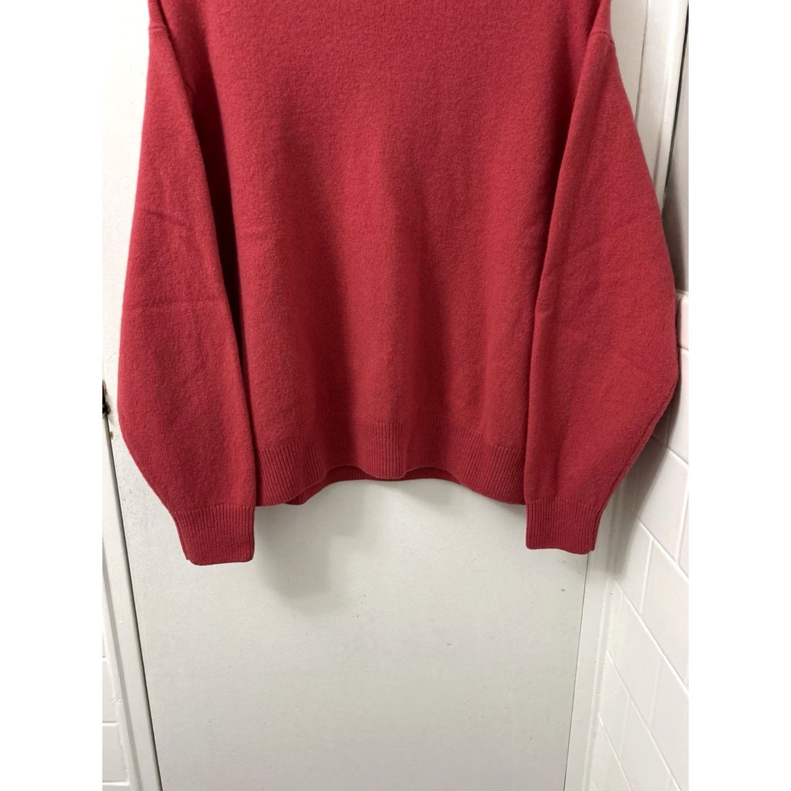 Uniqlo Uniqlo Sweater Womens XL Red 100% Wool Ribbed Knit Pullover Long Sleeve Crew Neck Pullover - Casual Size XL / US 12-14 / IT 48-50 - 3 Thumbnail