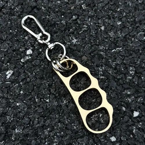 Jewelry 471Metal Brass Knuckle Keychain Clip, Edgy Men's Accessory Size ONE SIZE - 6 Thumbnail