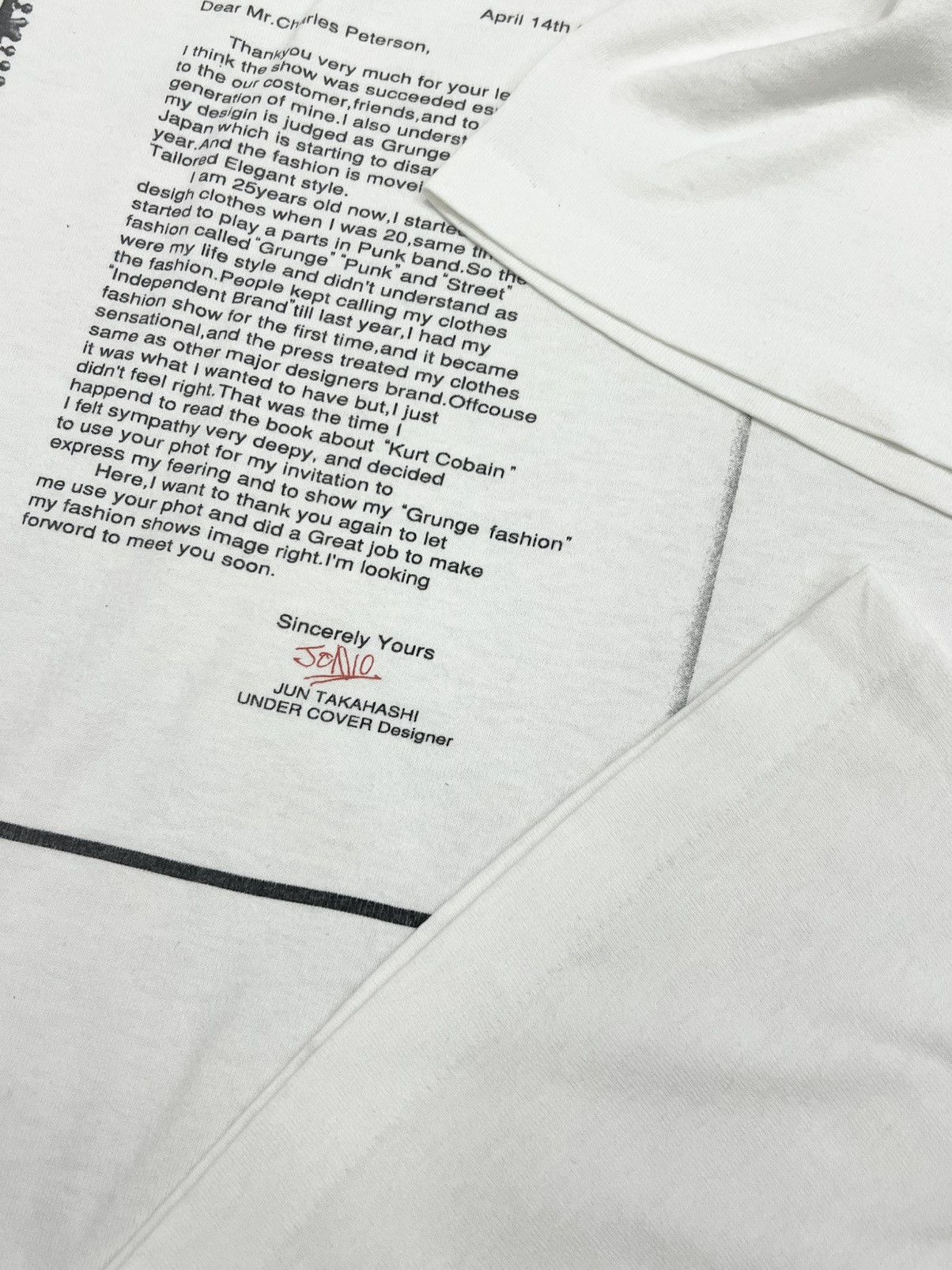 Undercover Vintage Undercover Letter to Charles Peterson T-Shirt Size US L / EU 52-54 / 3 - 4 Thumbnail