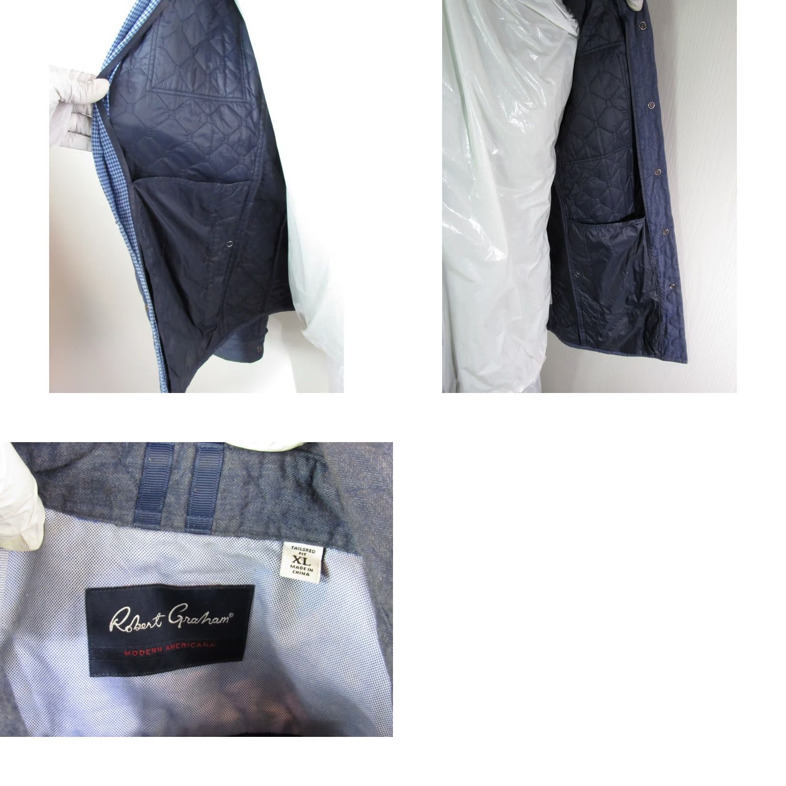 Robert Graham Robert Graham Shacket Jacket Mens Sz XL Blue Quilted Snap Button Up Lite Modern Americana Size US XL / EU 56 / 4 - 8 Thumbnail