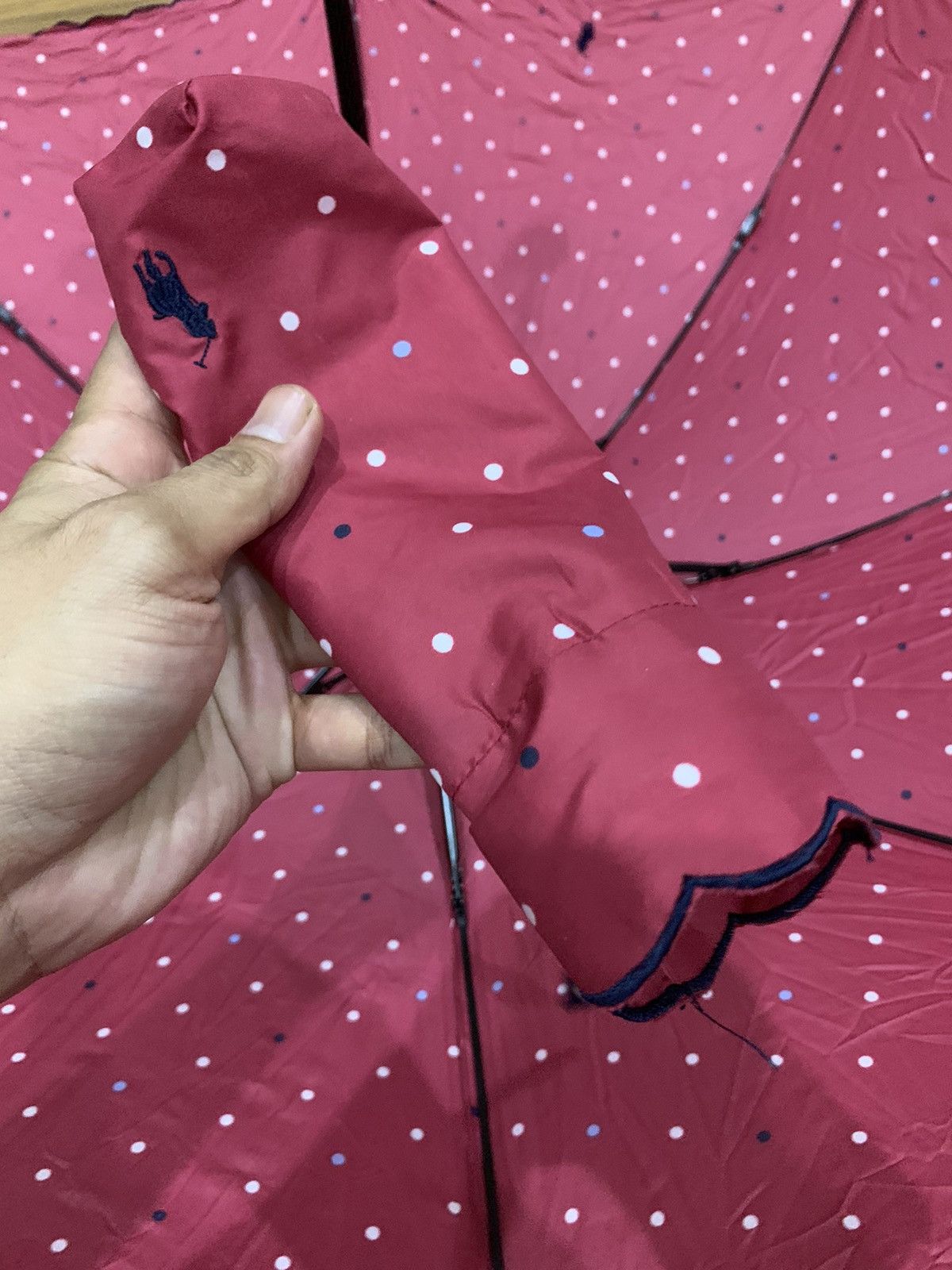 Polo Ralph Lauren × Vintage POLO RALPH LAUREN POLKADOTS PRINT FOLDING UMBRELLA Size 38 - 8 Thumbnail