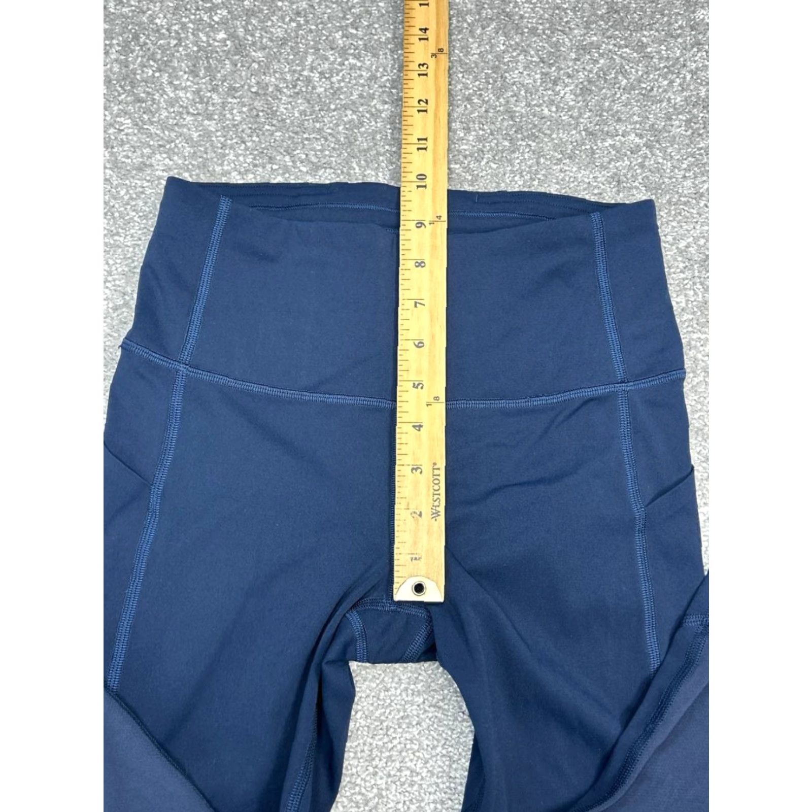 Lululemon Lululemon Pace Rival HR Cropped Leggings Womens 4 Blue Logo Mid Rise Yoga 22” Size 27" / US 4 / IT 40 - 5 Thumbnail