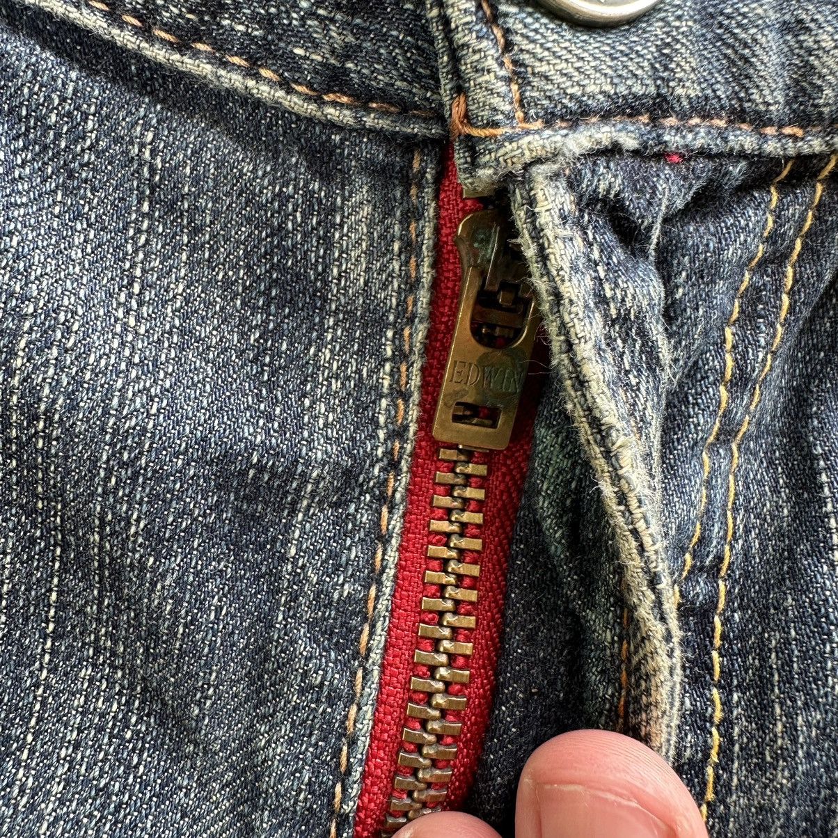 Japanese Brand Vintage Edwin Distressed Faded Rusty Flare Denim Jean Pant Size US 30 / EU 46 - 7 Thumbnail