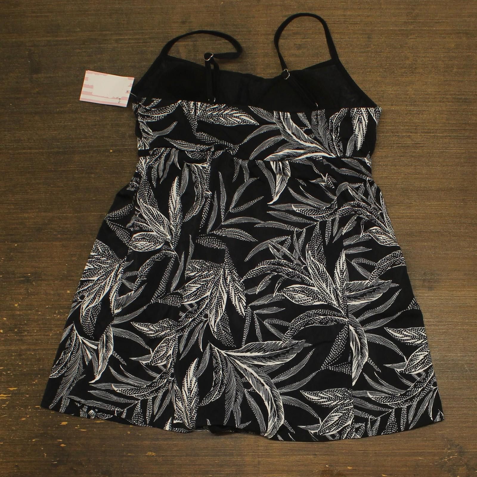 Other Nwt Shape Solver One Empire Leaf Swim Dress Black Multi 16 Size ONE SIZE - 2 Thumbnail