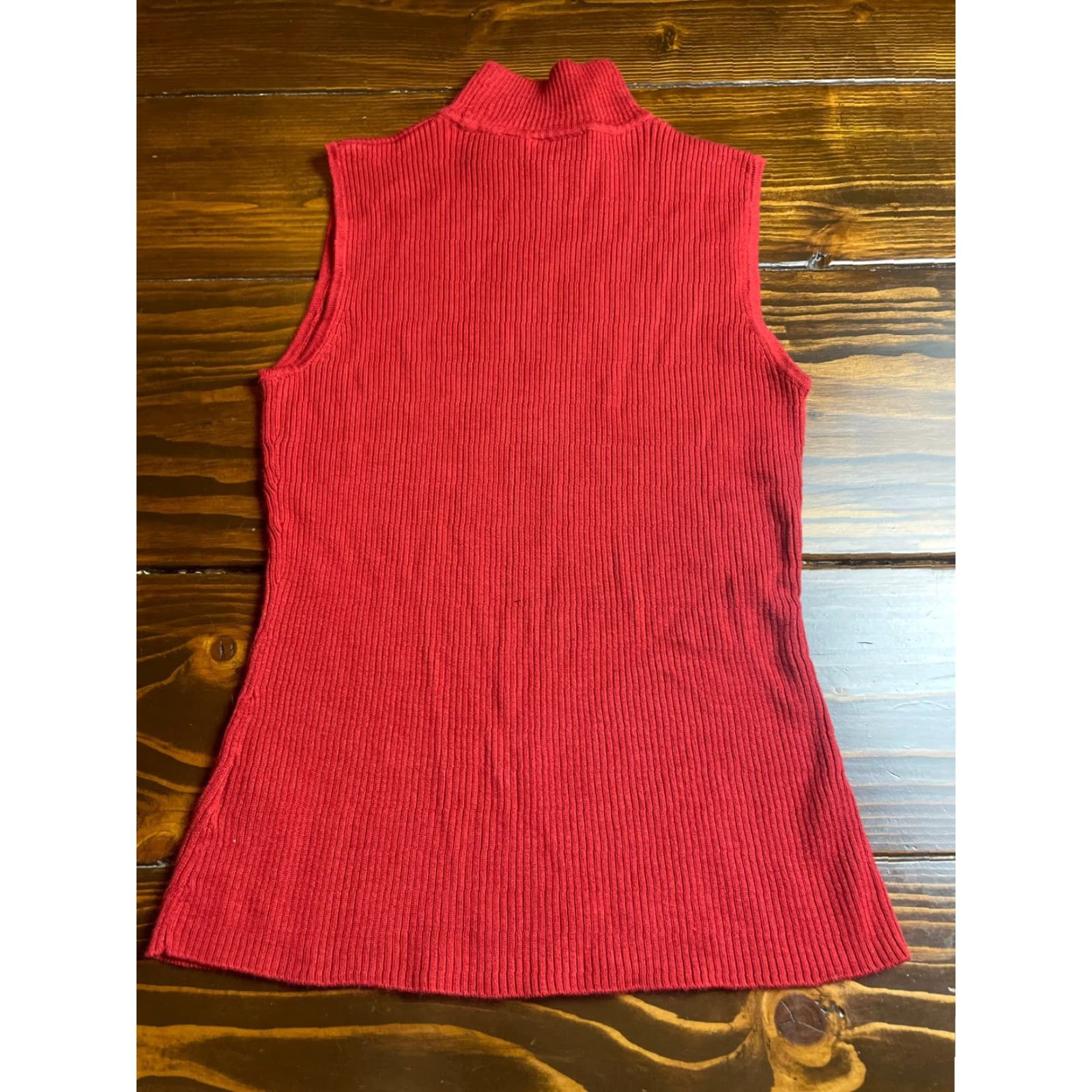 Croft & Barrow Croft & Barrow Sweater Women's Medium Red Sleeveless Rib Knit Size M / US 6-8 / IT 42-44 - 2 Thumbnail