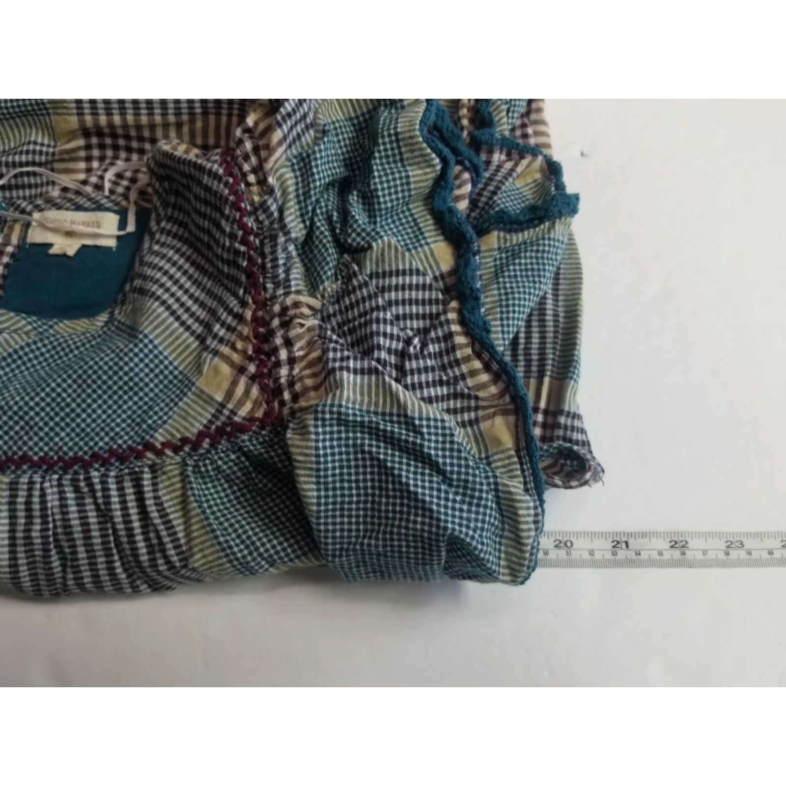 Vintage World Market Blouse Shirt Women S-M Sleeveless Boho Green Crew Neck Cotton Rayon Embroidered Light Breathable Casual Vintage No Size S / US 4 / IT 40 - 4 Thumbnail