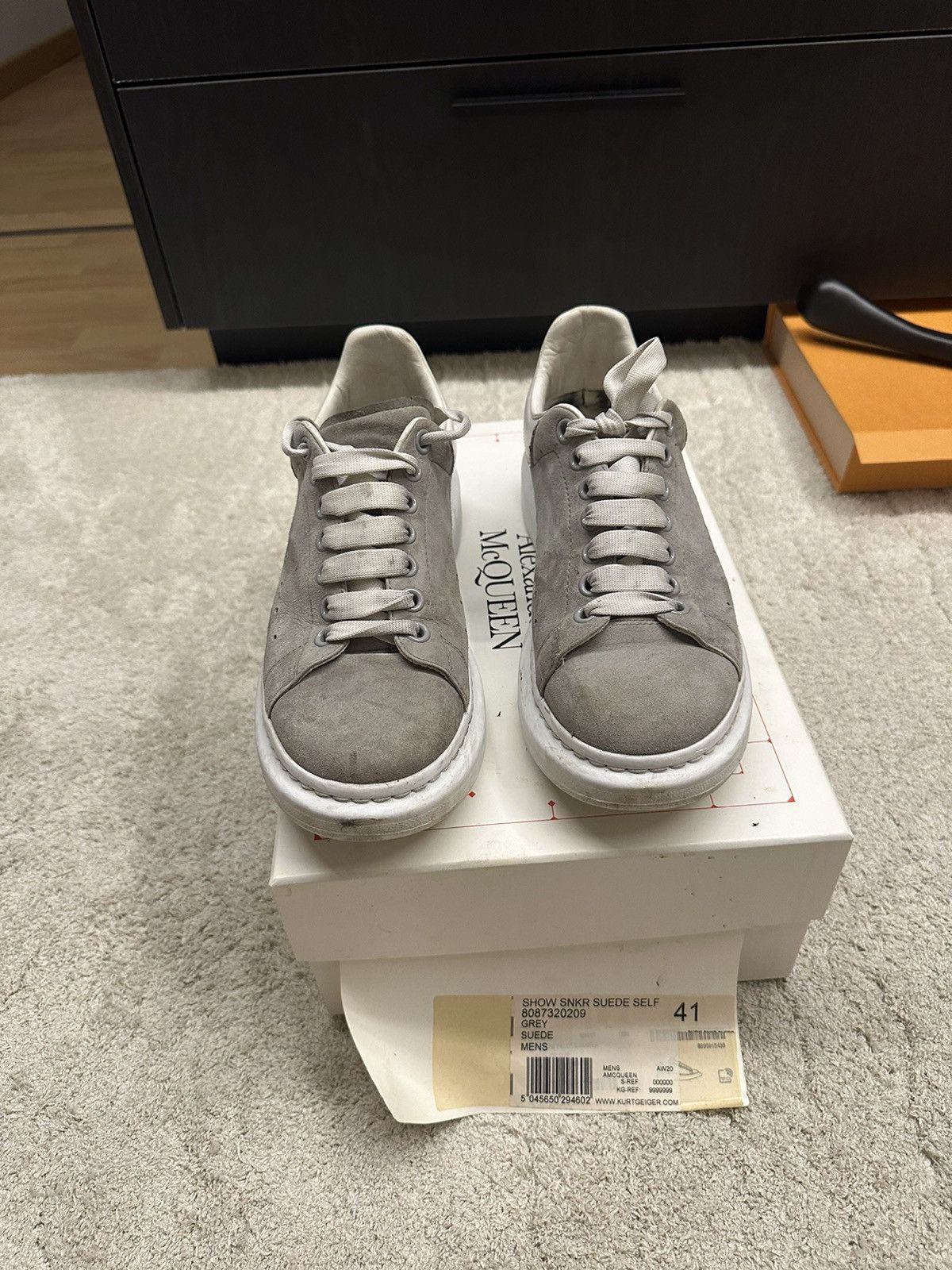Alexander McQueen × Designer Alexander Mcqueen Grey Suede SNKR Size US 7 / EU 40 - 1 Thumbnail