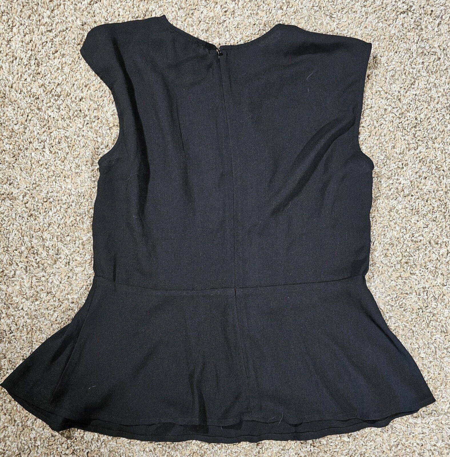 Designer Halogen V-Neck Black Blouse Size M Size M / US 6-8 / IT 42-44 - 7 Thumbnail