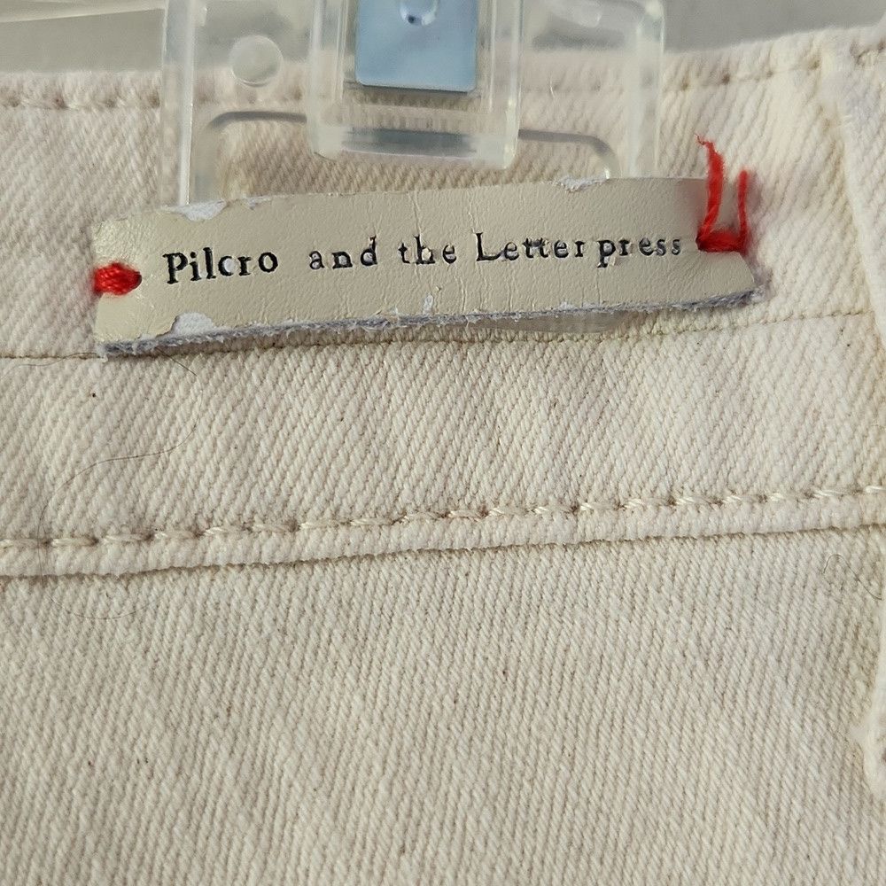 Anthropologie ANTHRO | Pilcro High-Rise Slim Boyfriend Denim Shorts Cream Size 28" / US 6 / IT 42 - 8 Thumbnail