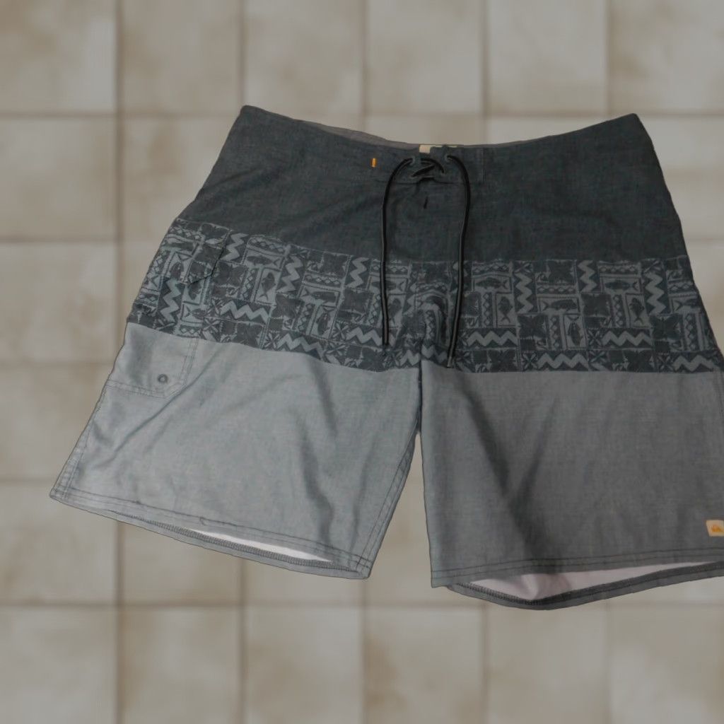 Quiksilver Quiksilver Mens Trunks Bottom 40 Gray Blue 90s Lifeguard Surfing Comfortable Fit Vintage Size US 40 / EU 56 - 1 Thumbnail