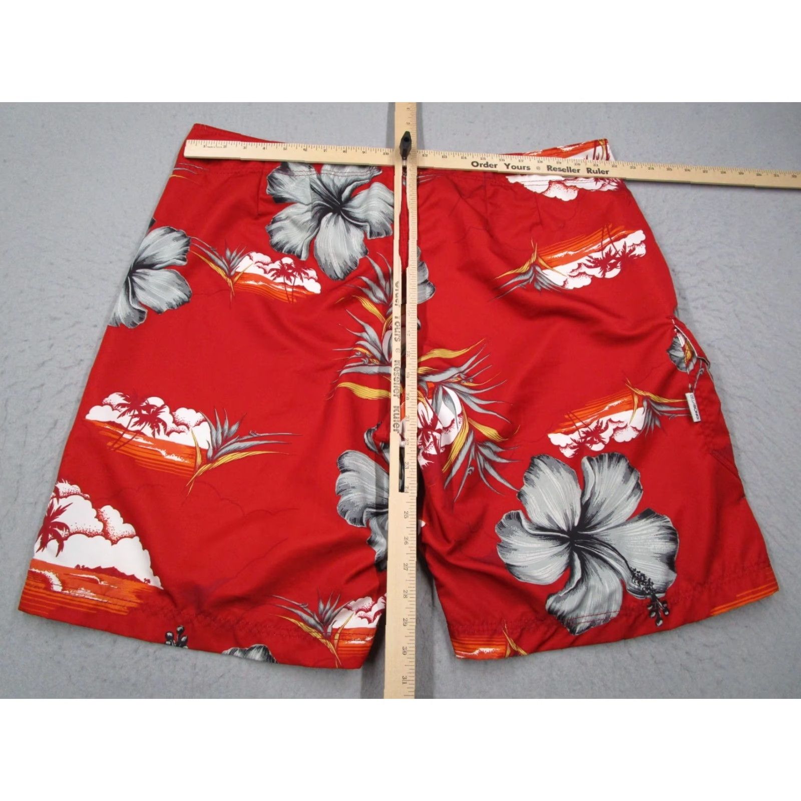 Billabong VINTAGE Billabong Board Shorts Mens 44 Red Floral Wide Leg 10" Swim Surf Y2K Size US 44 / EU 60 - 6 Thumbnail