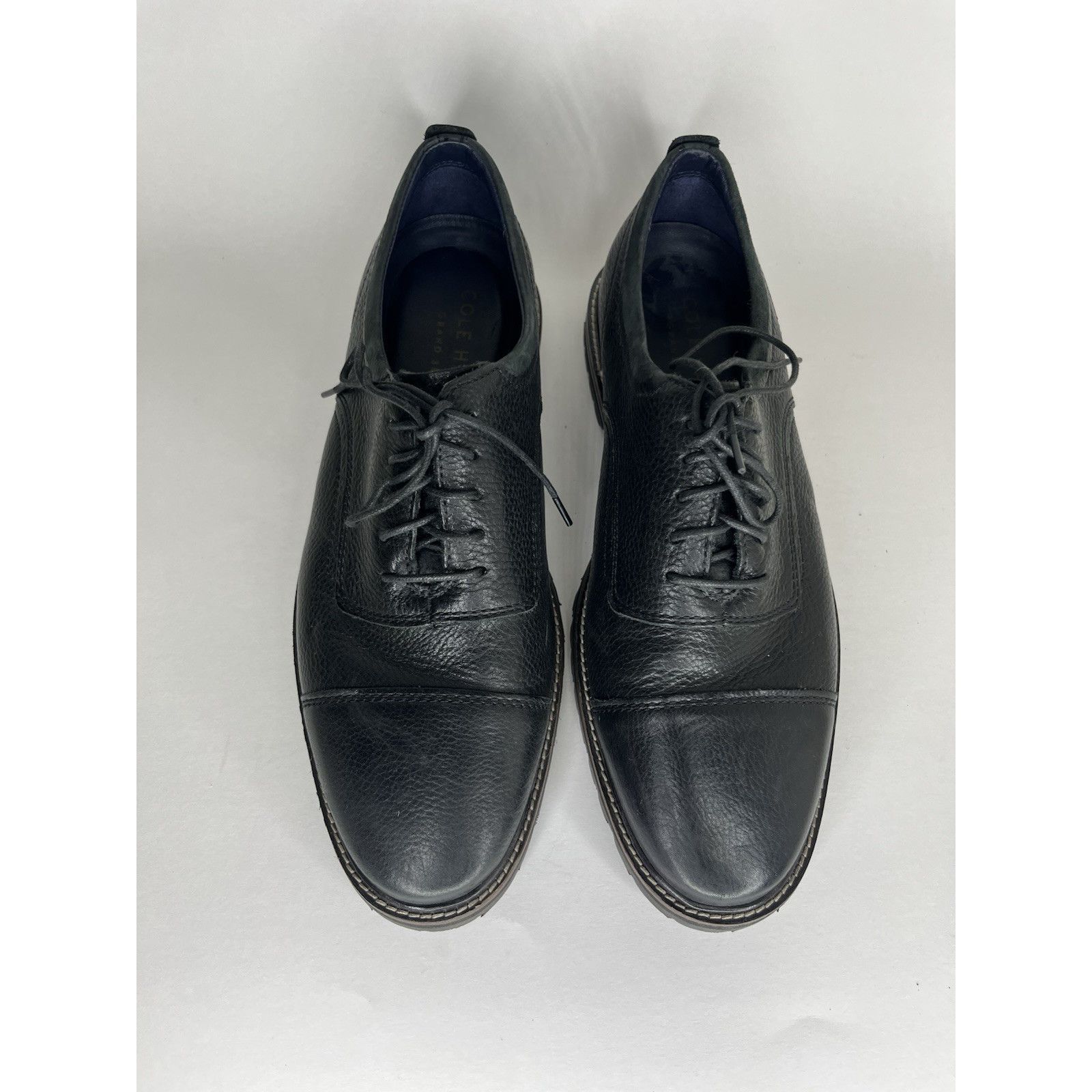 Cole Haan Cole Haan Black Leather Cap Toe Lace Up Casual Oxfords Shoes Size US 8 / EU 41 - 9 Thumbnail