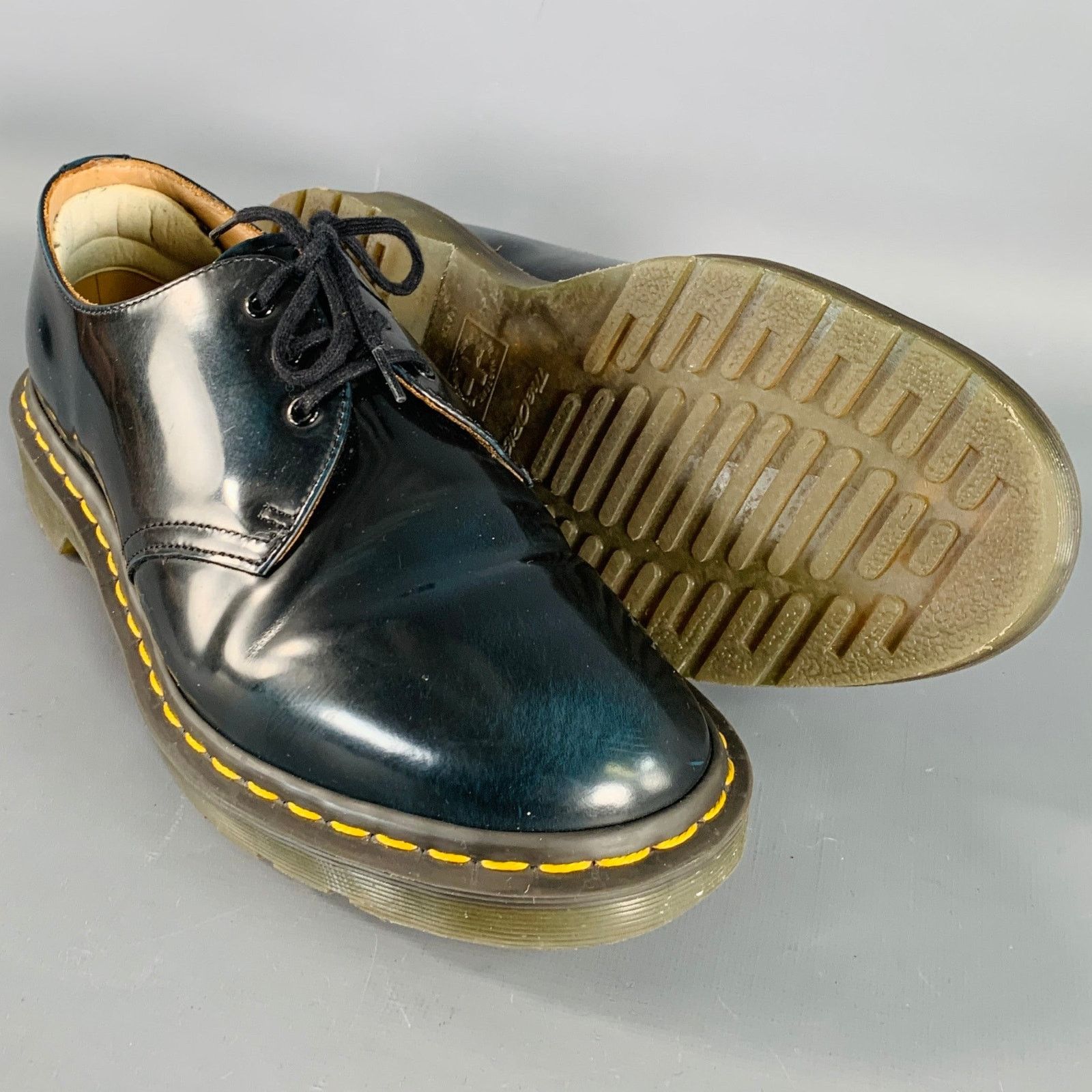 Dr. Martens DOC MARTENS Navy Patent Leather Derby Lace-Up Shoes Size US 10 / EU 43 - 5 Thumbnail