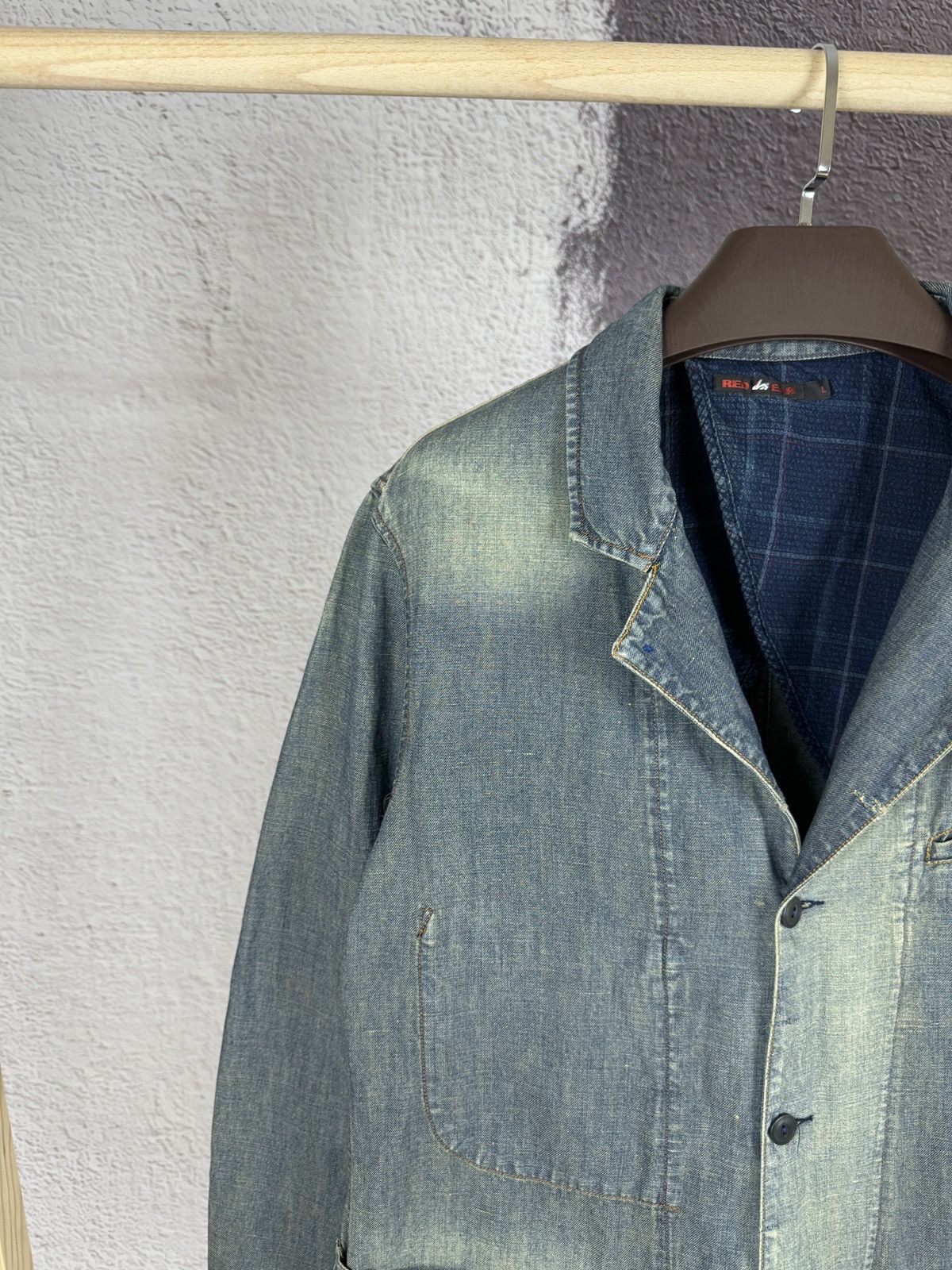 Paul Smith Red Ear by Paul Smith blue faded denim work jacket blazer Size US L / EU 52-54 / 3 - 2 Thumbnail