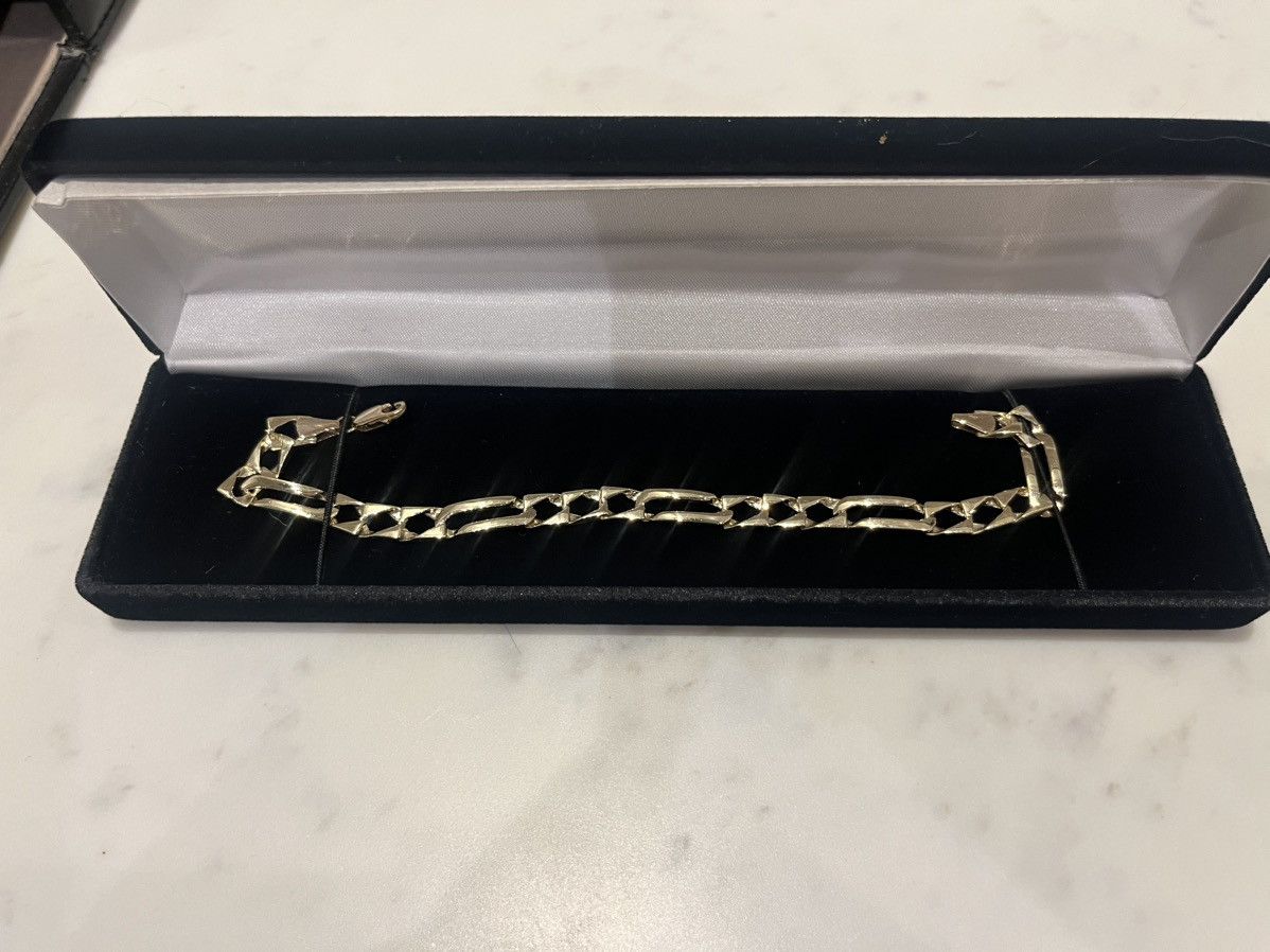 image of Cuban Link Chain x Jewelry 14K Figaro Bracelet in Gold, Men's