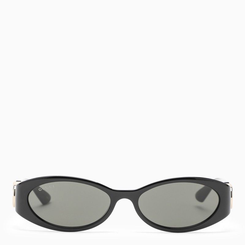 image of Gucci Black Oval Sunglasses, Women's