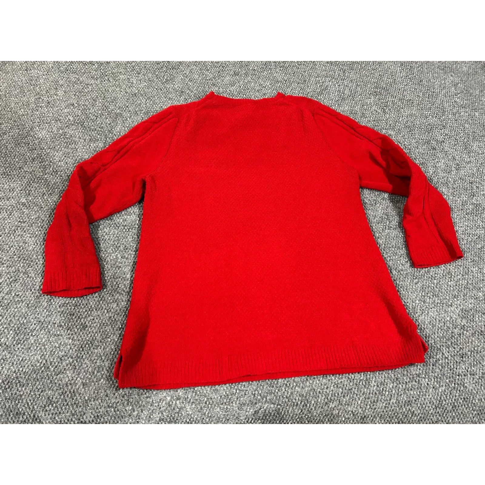 J. Jill J. Jill Sweater Womens L Red Cable-Knit Crewneck Pullover Cozy Soft Size L / US 10 / IT 46 - 7 Thumbnail