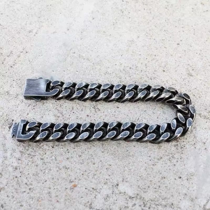 Jewelry Antique Black Plated Thick Chain Bracelet Size ONE SIZE - 9 Thumbnail