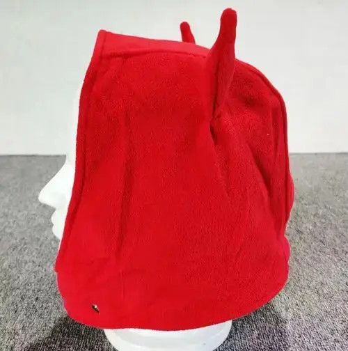 Other Devil Horns Fuzzy Ears Fleece Hat Red Color Size ONE SIZE - 3 Thumbnail