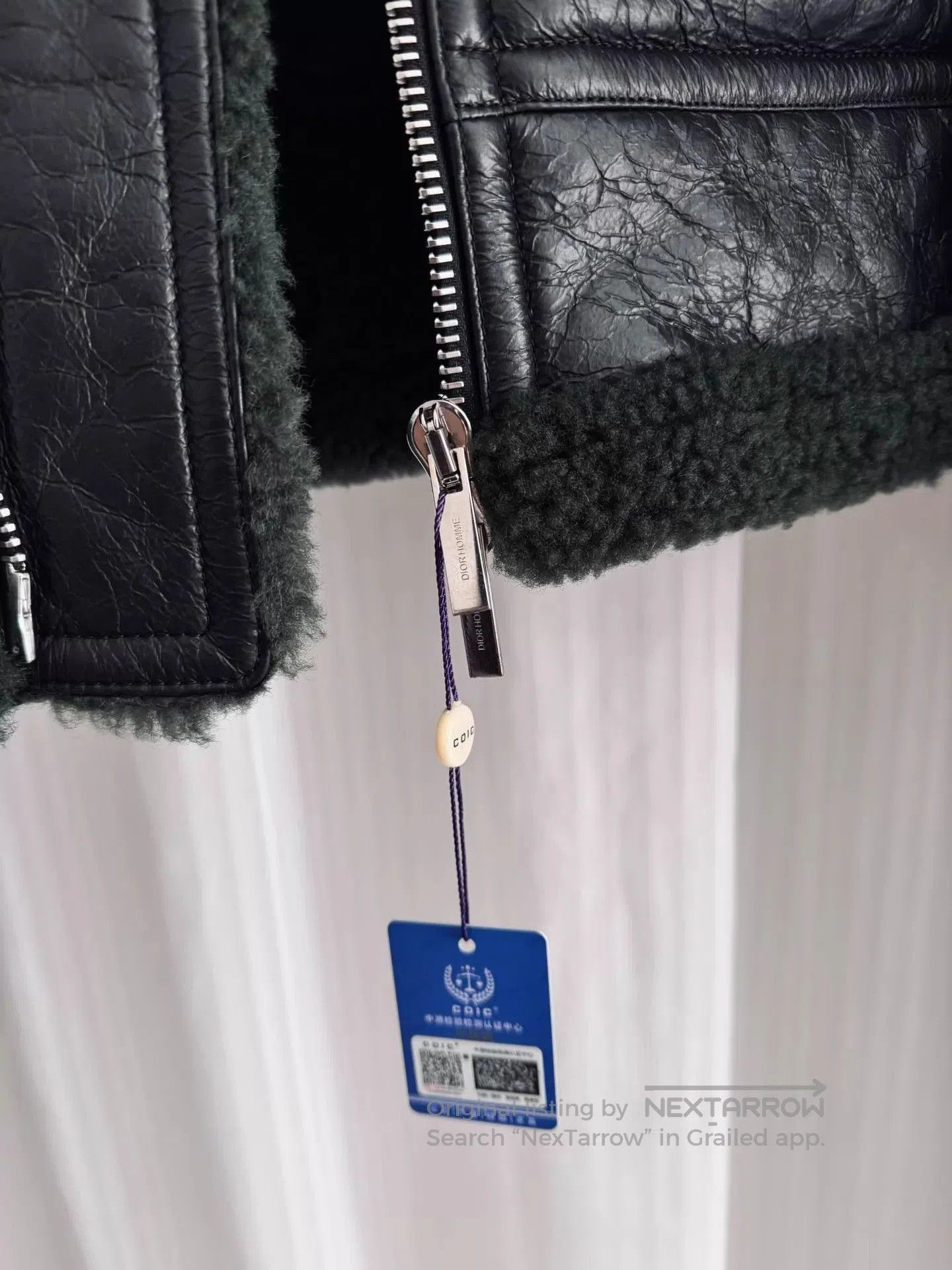 Dior Black Leather Jacket with Shearling Collar. Size US S / EU 44-46 / 1 - 4 Thumbnail