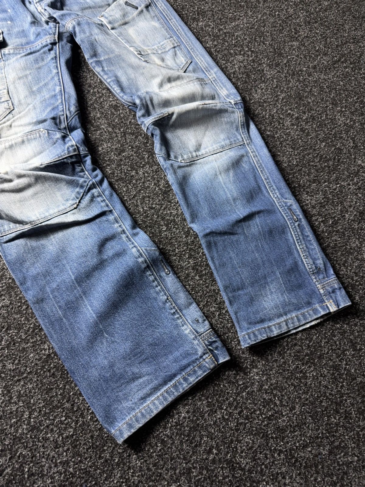 G-Star Vinatge 00s G-Star RAW Elwood 3D Cargo Distressed Jeans Blue Size US 30 / EU 46 - 5 Thumbnail