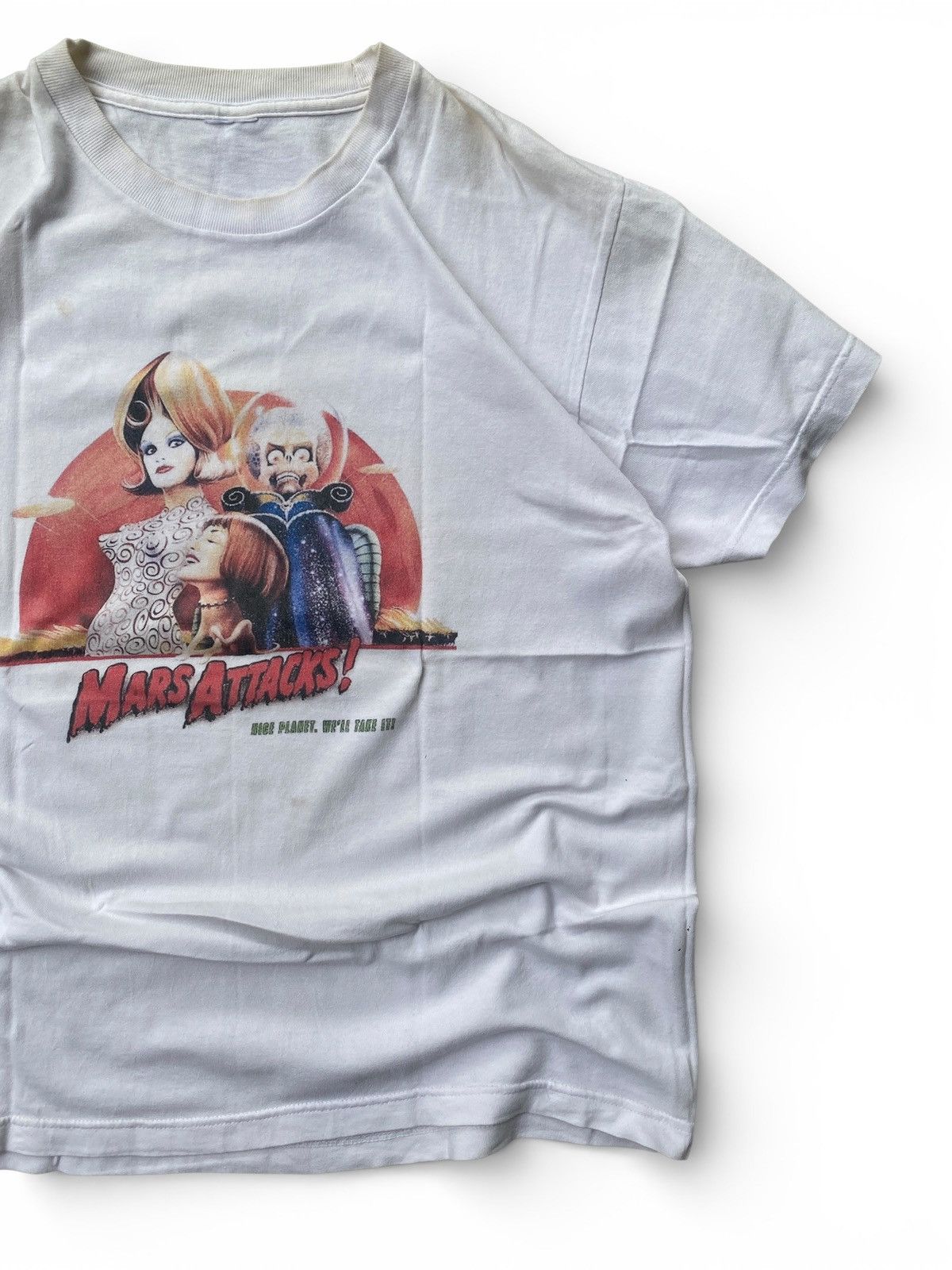 Vintage Vintage Mars Attacks Movie Graphic Tee White Boxy Fit Size US M / EU 48-50 / 2 - 2 Thumbnail