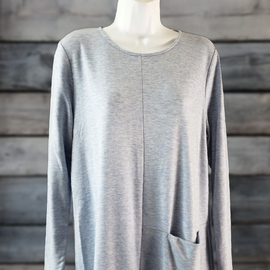 Vintage PureJill Womens Luxe Tencel Tunic Dress Sz Medium Blue Long Sleeve Pockets Shirt Dress Womens Medium Blue 90s? Size M / US 6-8 / IT 42-44 - 1 Thumbnail