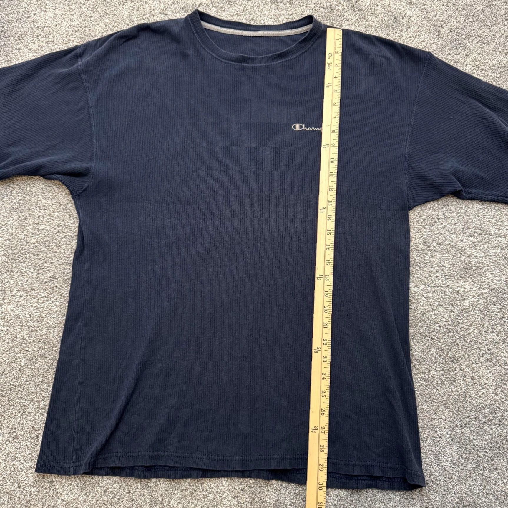Champion Champion Shirt Mens Large Blue Ribbed Embroidered Crewneck Casual Tee Size US L / EU 52-54 / 3 - 6 Thumbnail