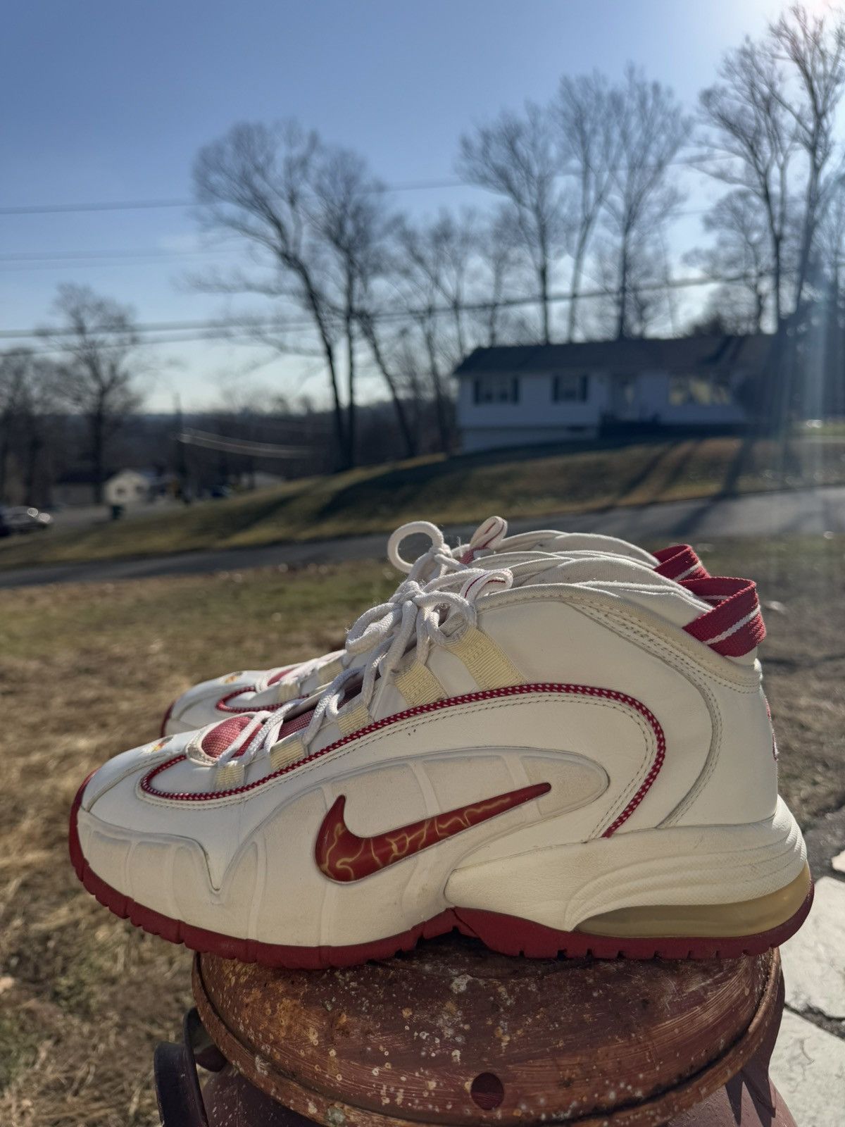 Nike Nike Air Max Penny 1, White Varsity Red (2005) Size US 11.5 / EU 44-45 - 4 Thumbnail