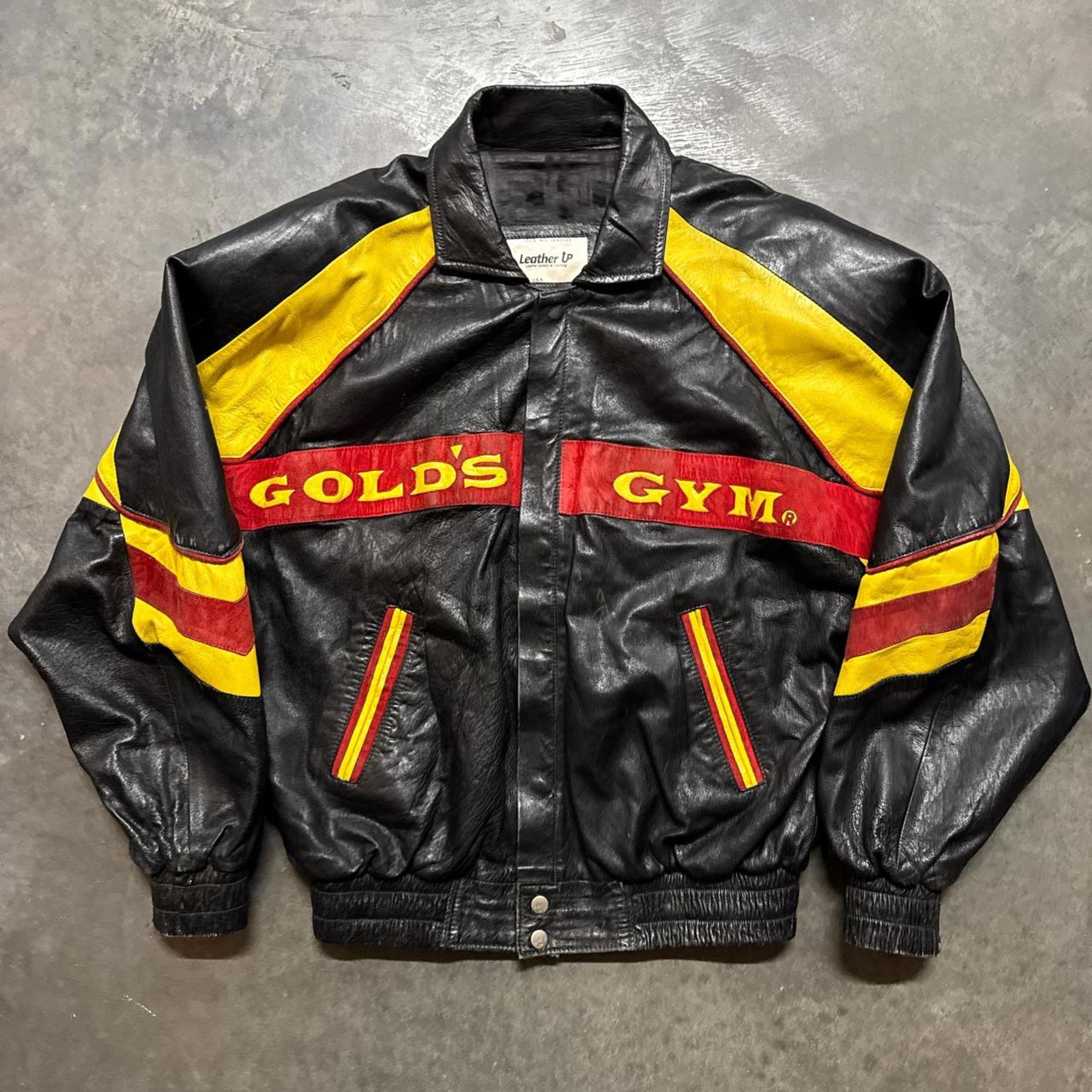 Vintage Vintage 90s Golds Gym Full Leather Jacket Size US L / EU 52-54 / 3 - 2 Thumbnail