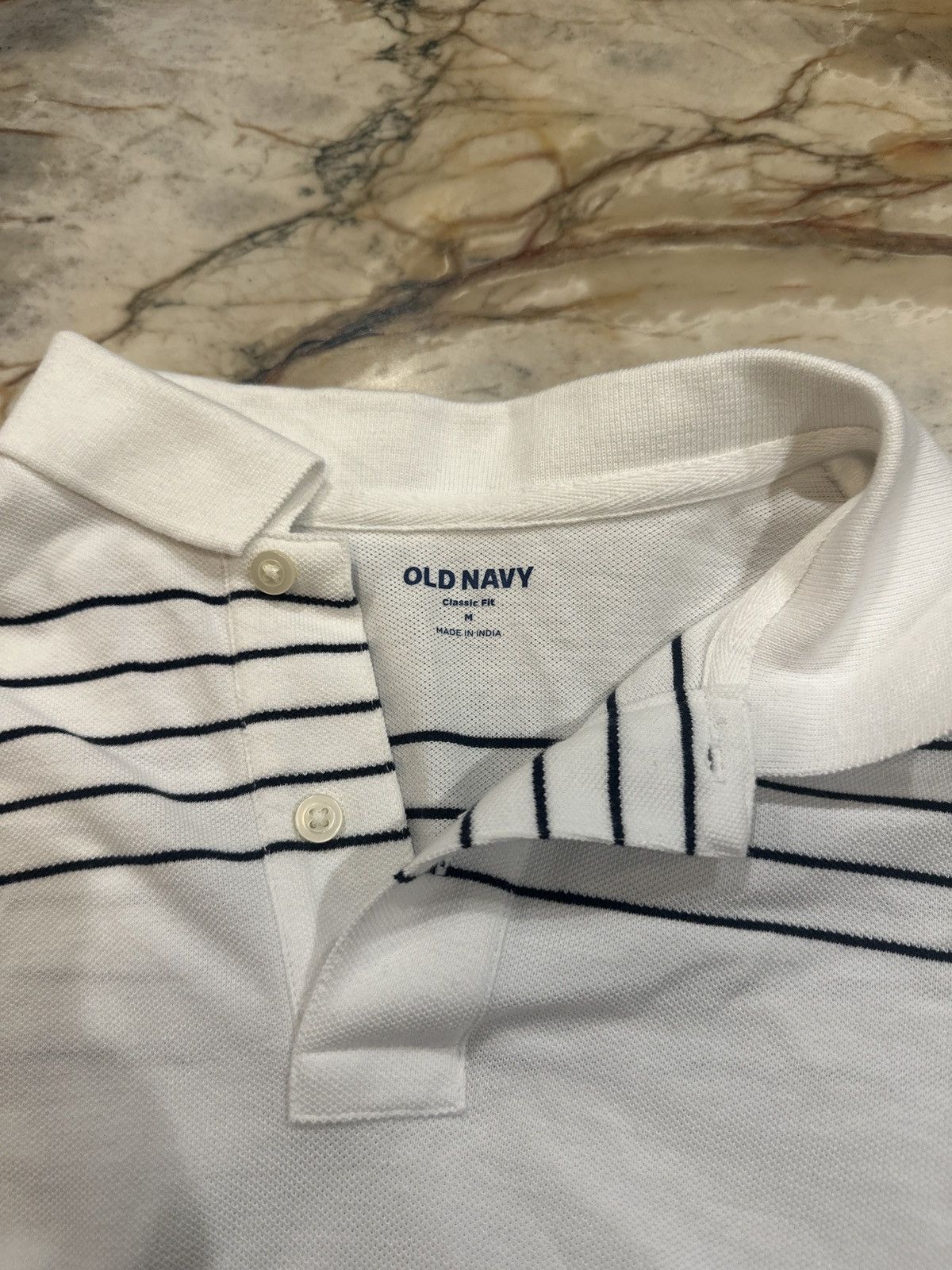 Old Navy White striped Old Navy Polo Size US M / EU 48-50 / 2 - 2 Thumbnail